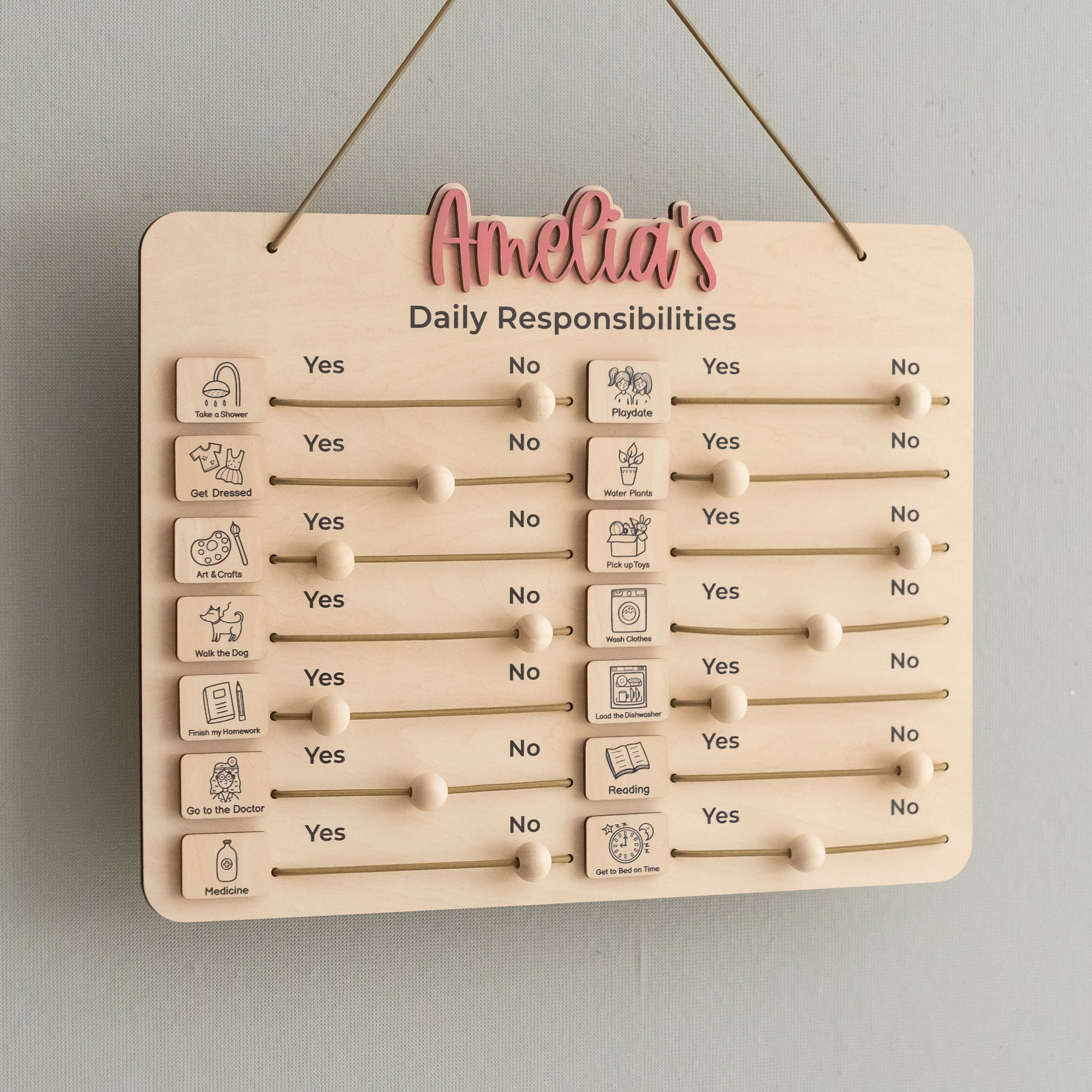 Wooden Chore Chart For Kids for Daily Chore Chart and Montessori Chore Chart Y96