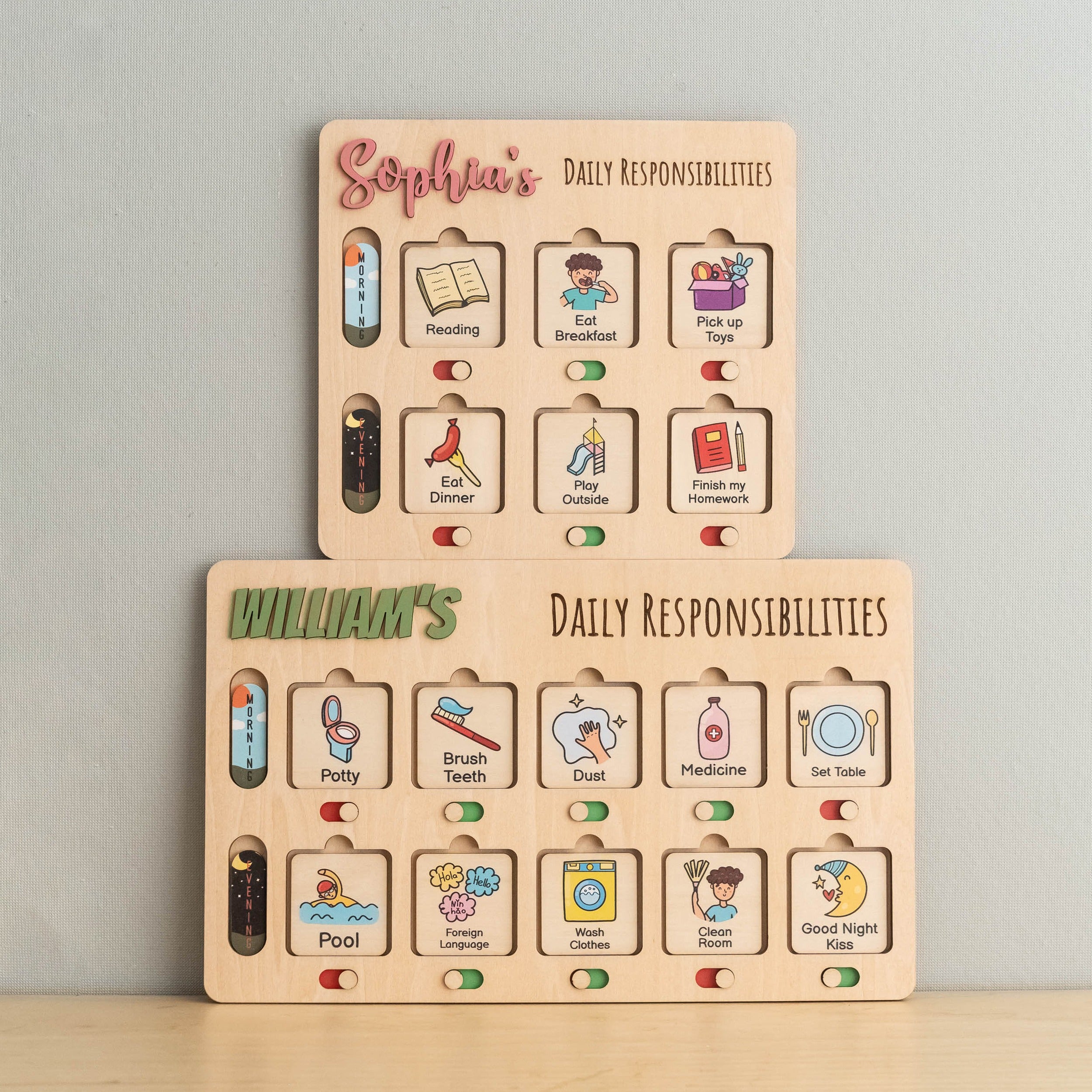Personalized Wooden Chore Chart For Kids Wood Board Y95