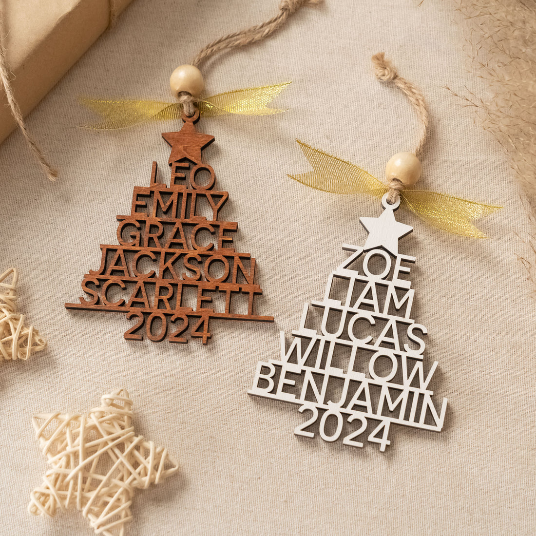 Wooden Christmas Tree Ornament Wood for Personalized Family Ornaments Vertical O20
