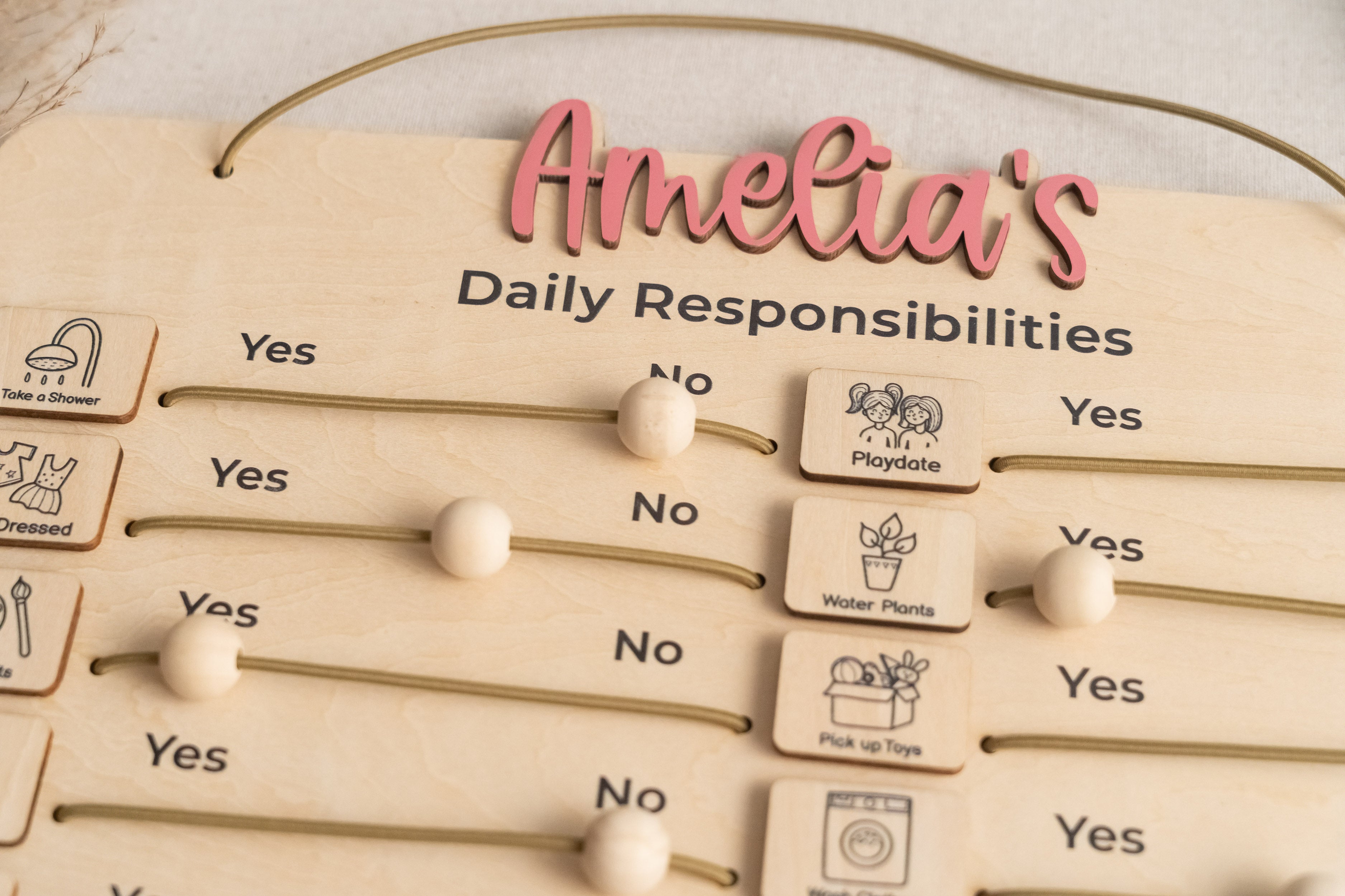 Wooden Chore Chart For Kids for Kids Responsibility Chart and Daily Routine Chart Y96