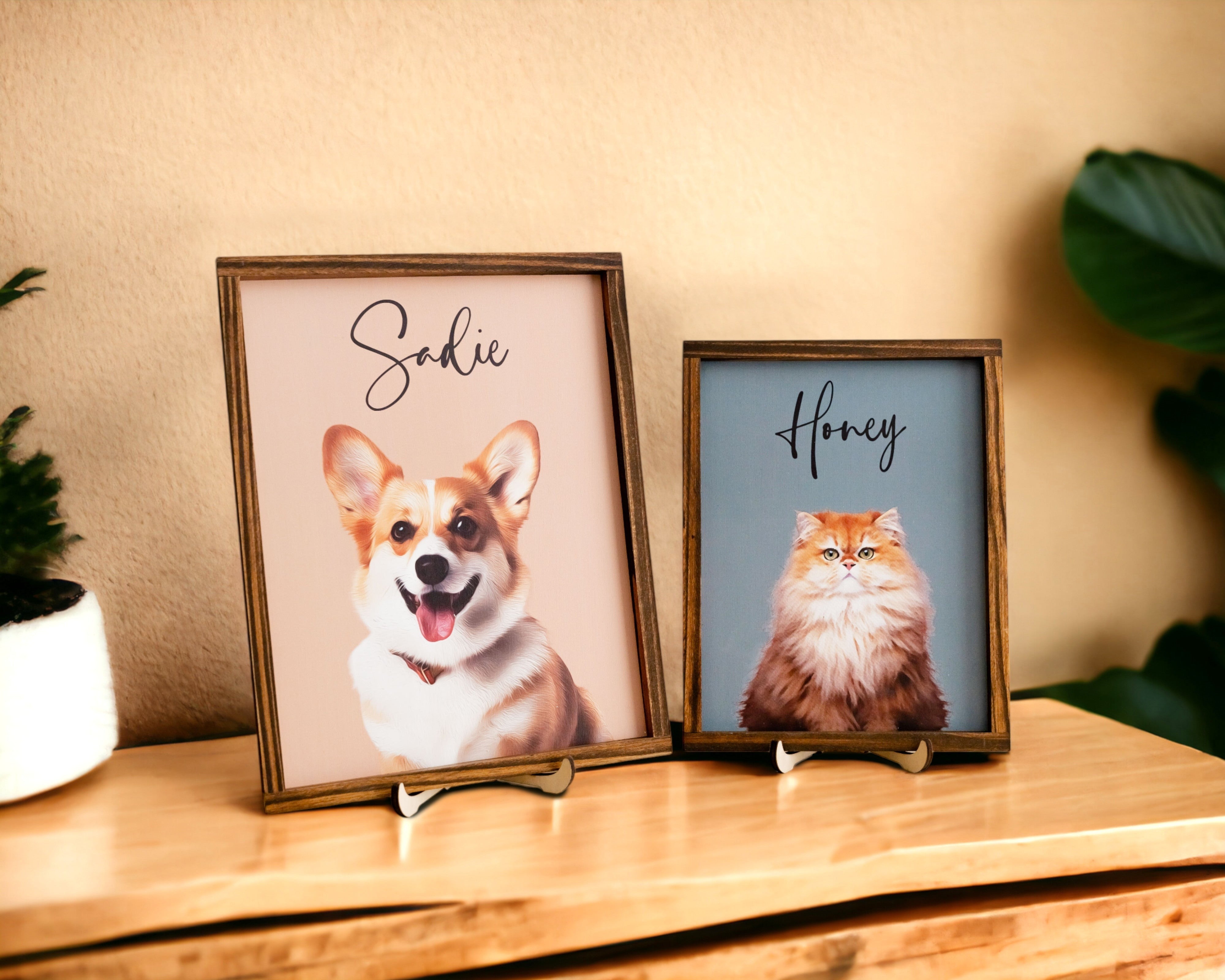 Boho and Modern Pet Memorial Frame For Elegant Tabletop Decor