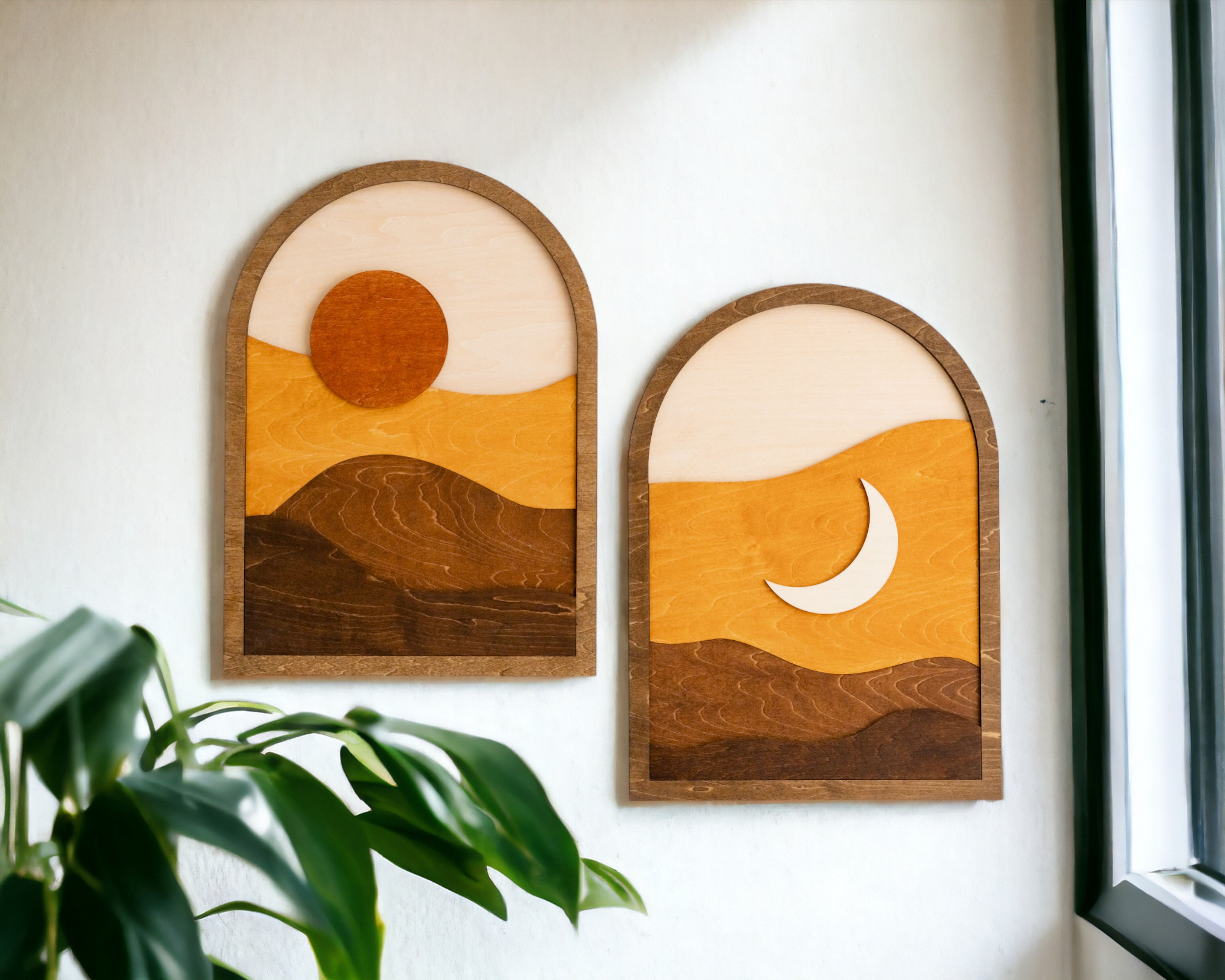 Celestial Sun and Moon Wall Art for Boho Home Decor R21