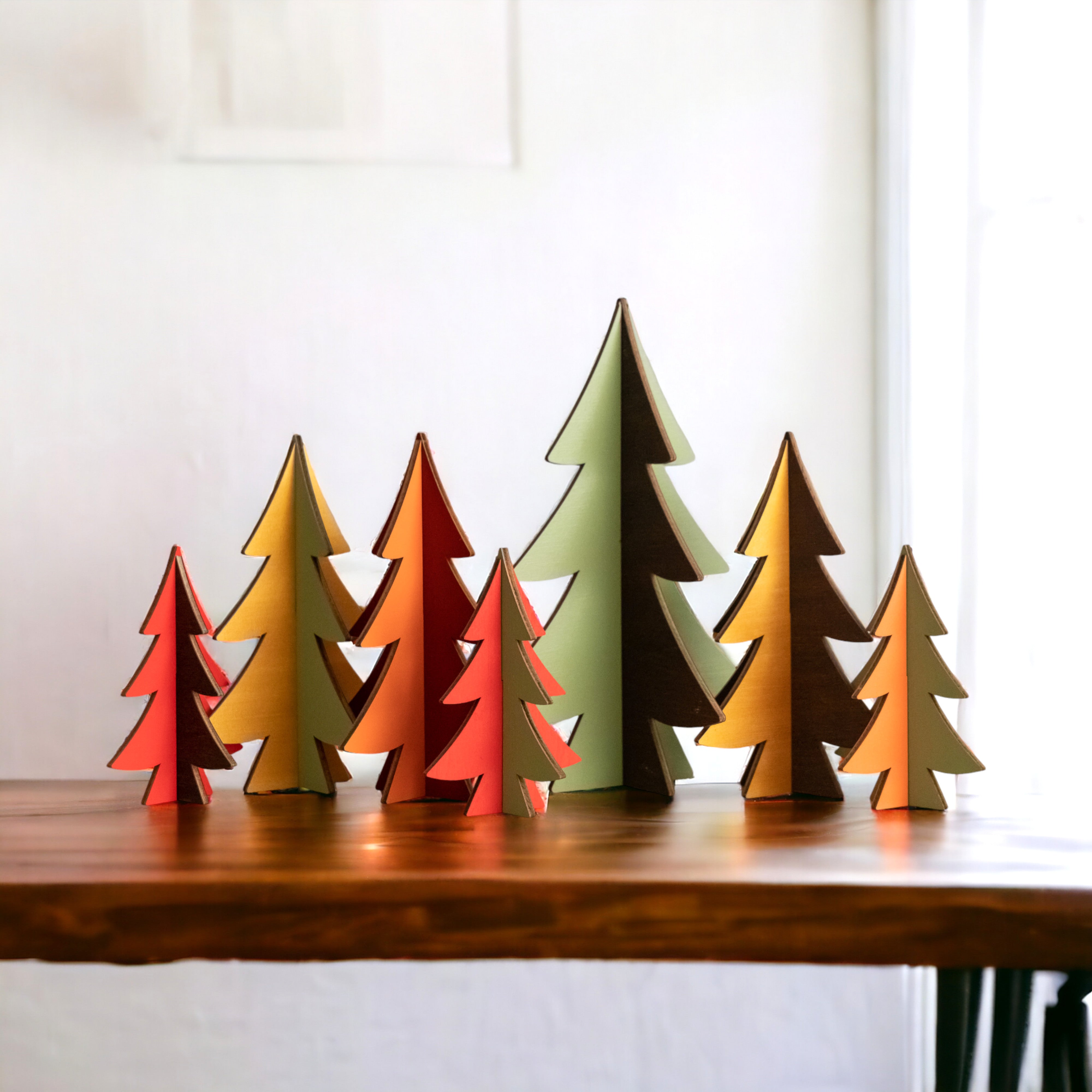 Decorative Wooden Christmas Tree for Holiday Table Decor Y12