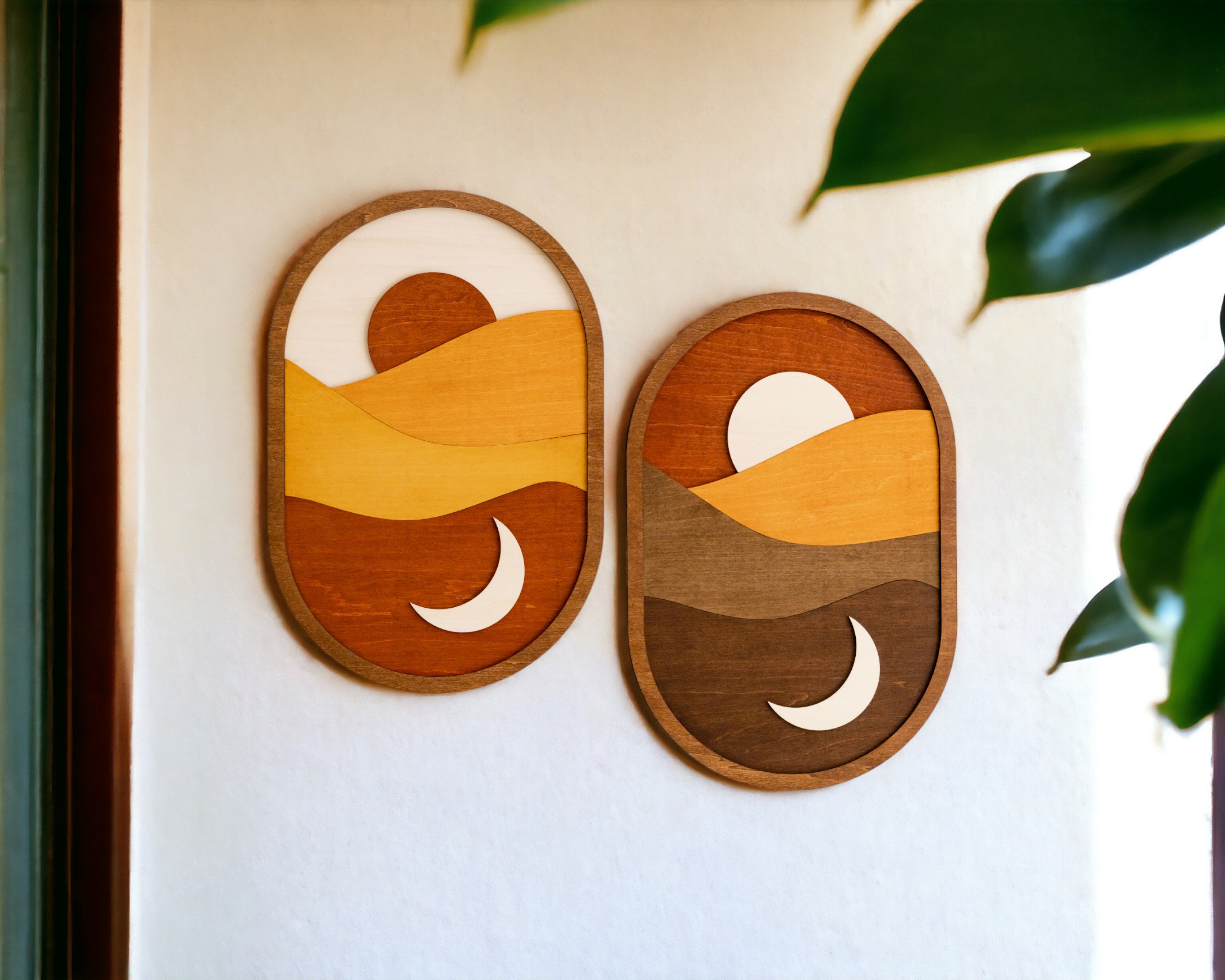 Transform Your Space with Modern Sun and Moon Wall Art R22