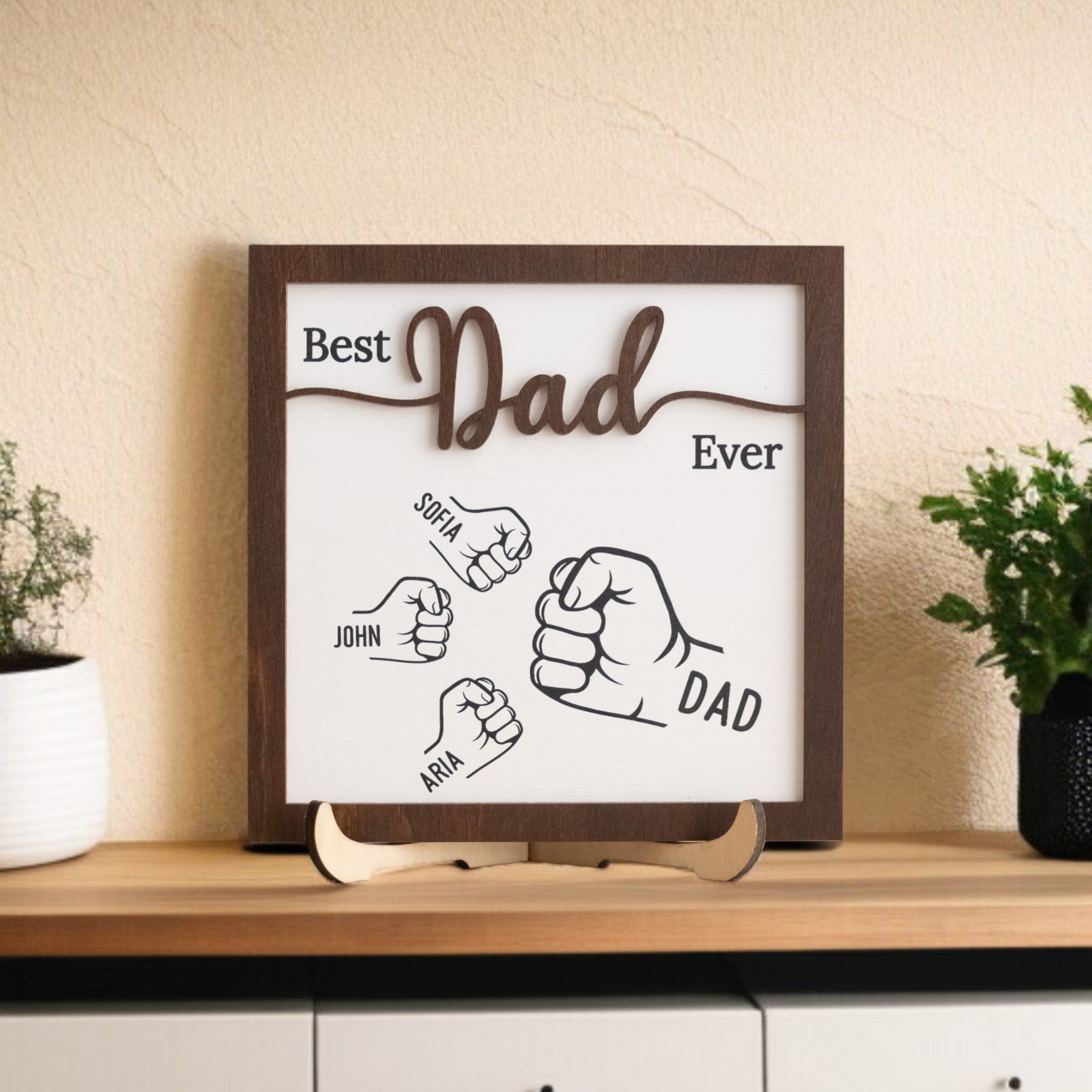 Personalized Wooden Dad Bump Sign for Fathers Day Y74
