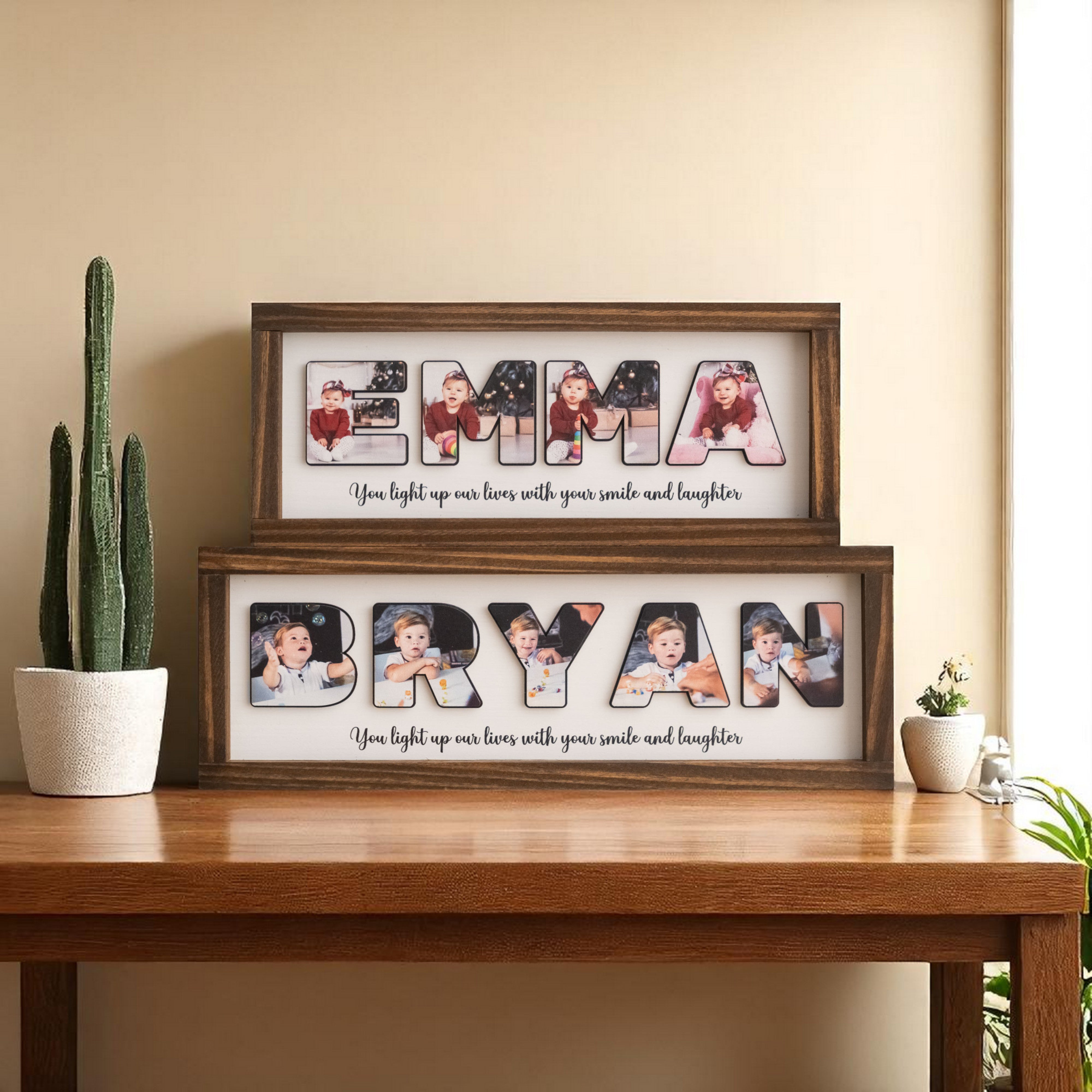 Personalized Name Photo Wooden Frame for custom baby gift Y94