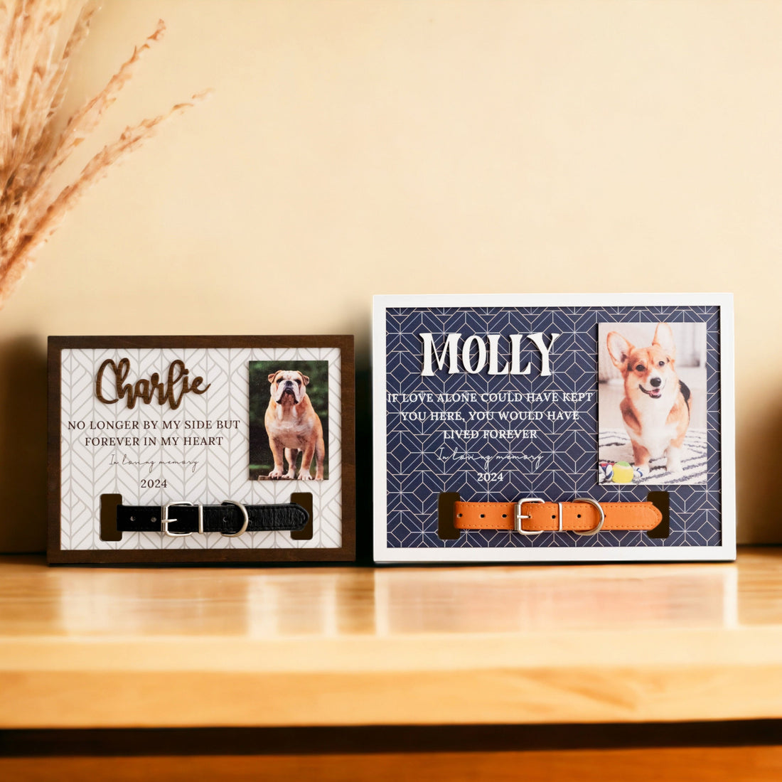 Boho Rustic Pet Memorial Photo Frame for Heartwarming Table Decor