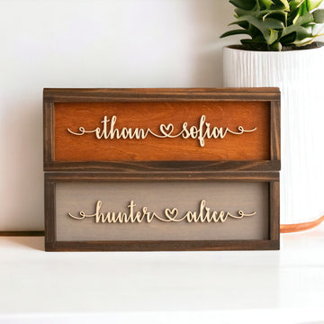 Personalized Couple Name Plaque Wood Custom Couple Name Sign and Engraved Wood Couple Sign for Wedding Anniversary Gift E07