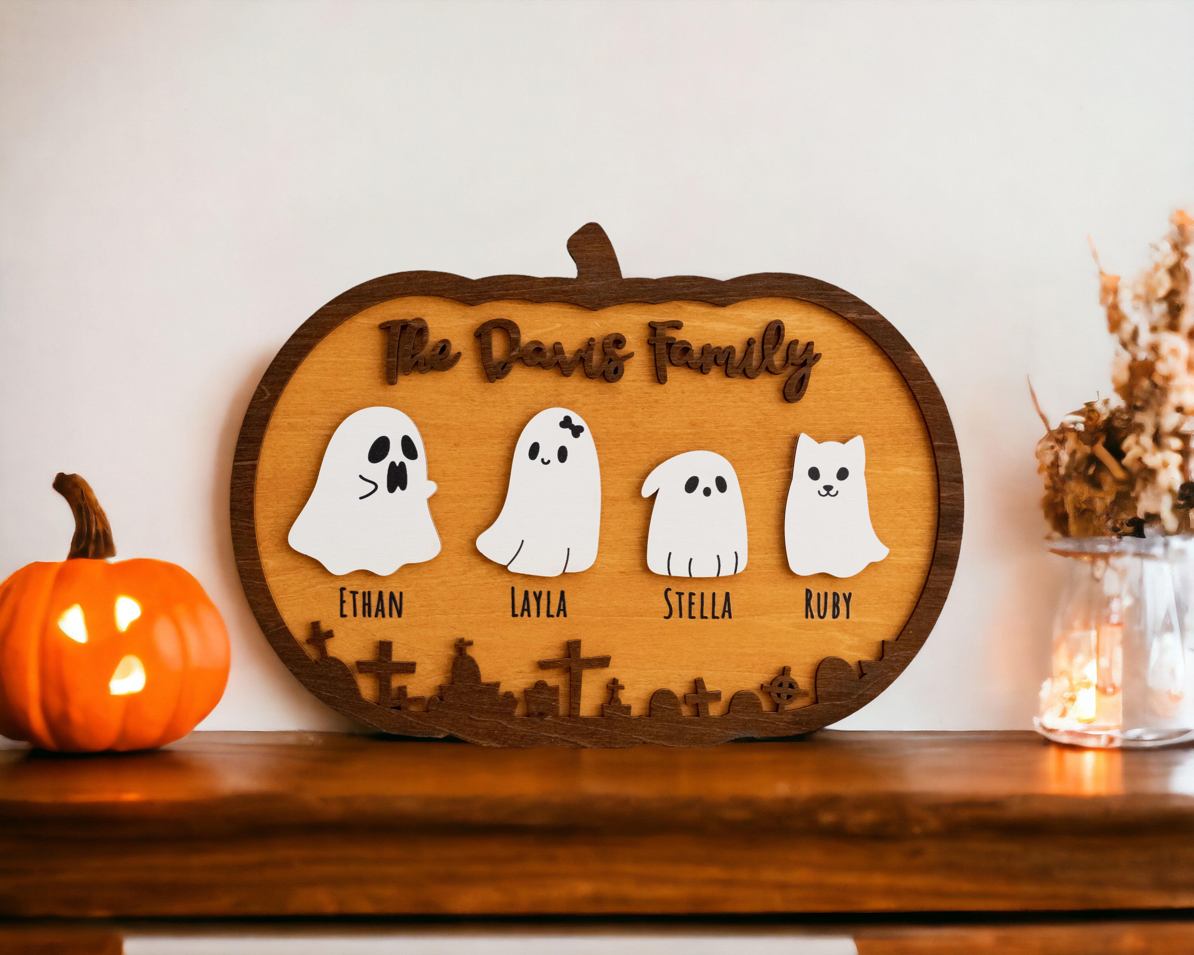 Custom Wooden Pumpkin for Your Halloween Table