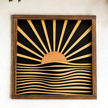 Handcrafted Boho Sunburst Wood Art for Vibrant Home Decor