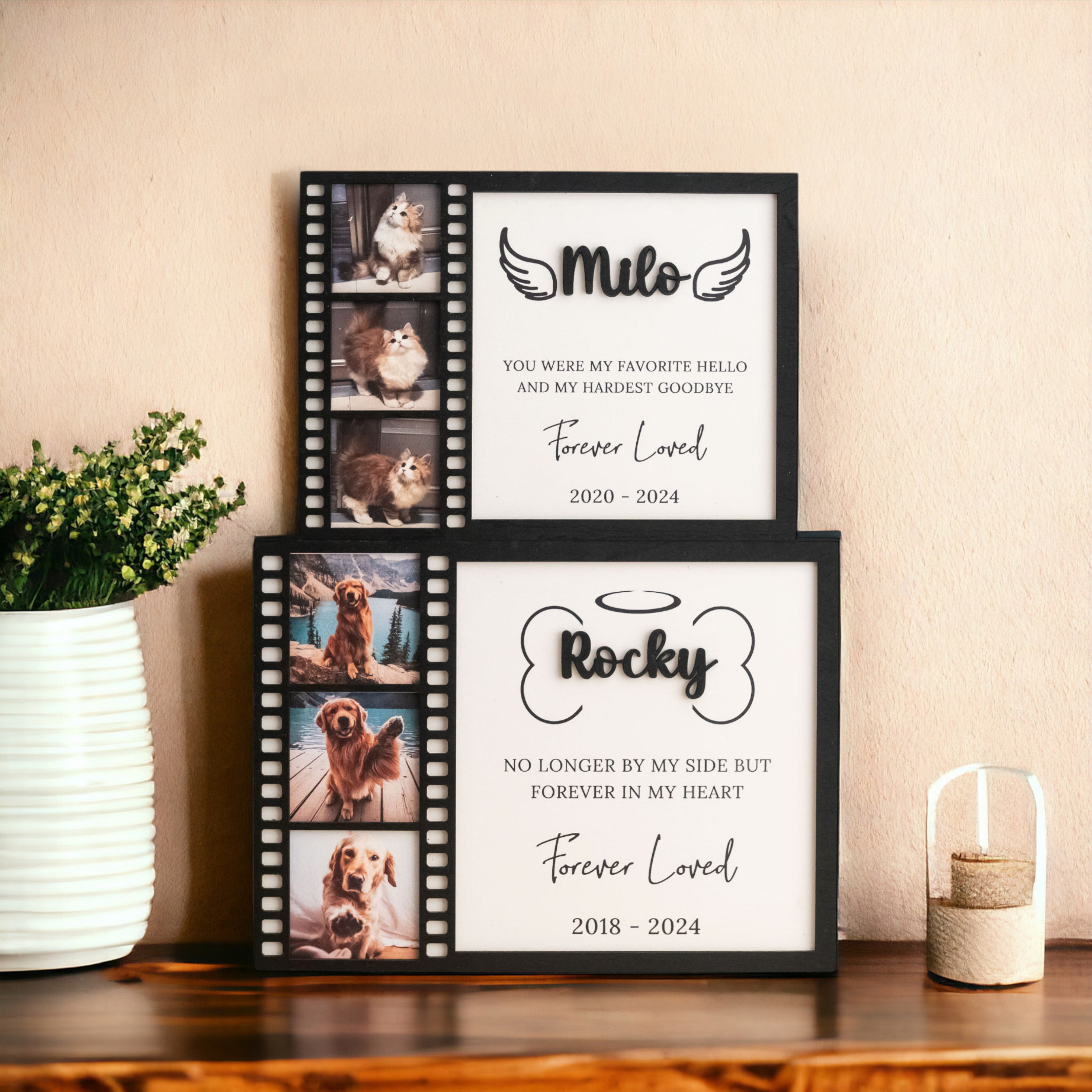 Personalized Pet Memorial Sign Wood Pet Sympathy Gift and Custom Pet Photo Memorial for Dog Memorial Keepsake Y26