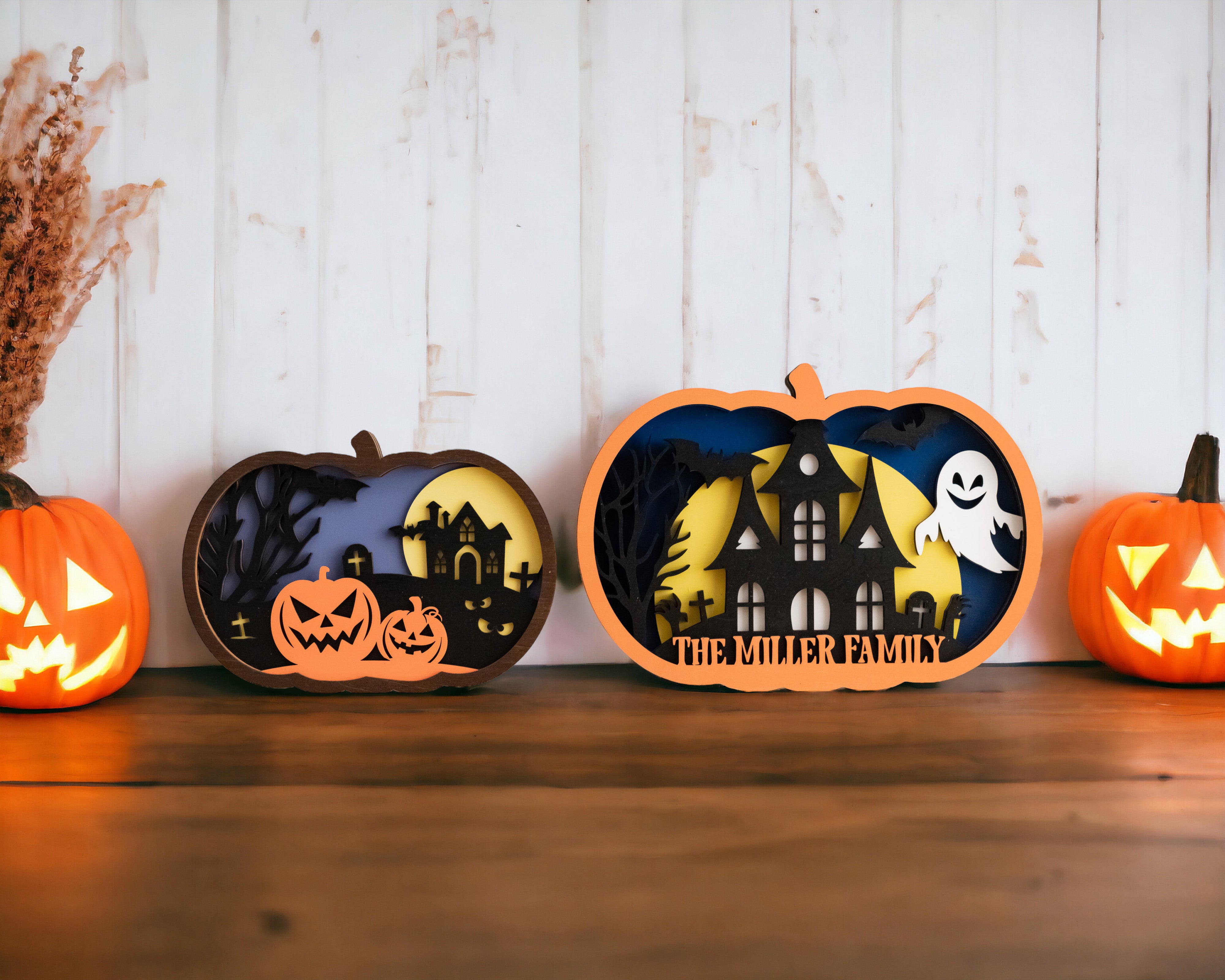 Custom Wooden Pumpkin for Halloween Table Décor