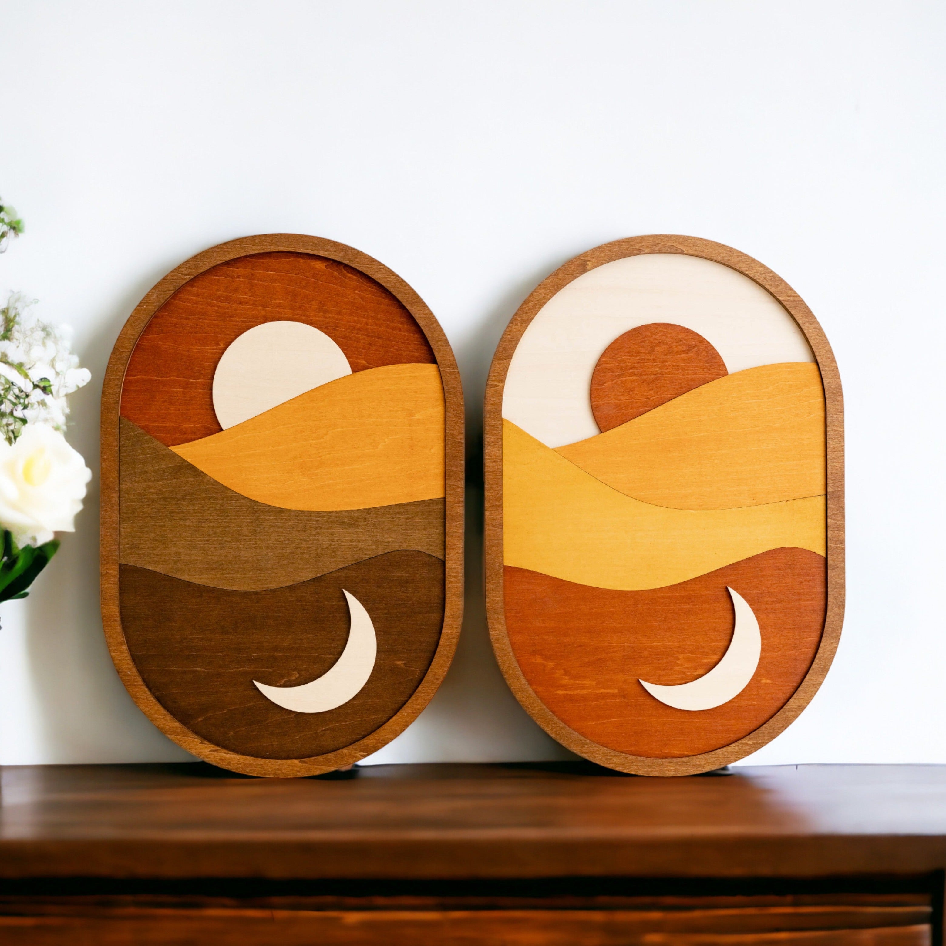 Transform Your Space with Modern Sun and Moon Wall Art
