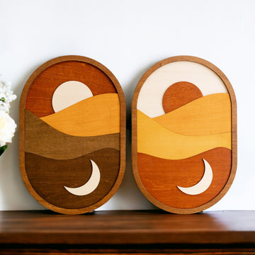 Transform Your Space with Modern Sun and Moon Wall Art R22
