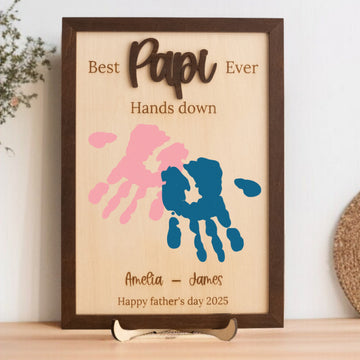 Best Dad Ever Handprint Art for Fathers Day Gift Y75