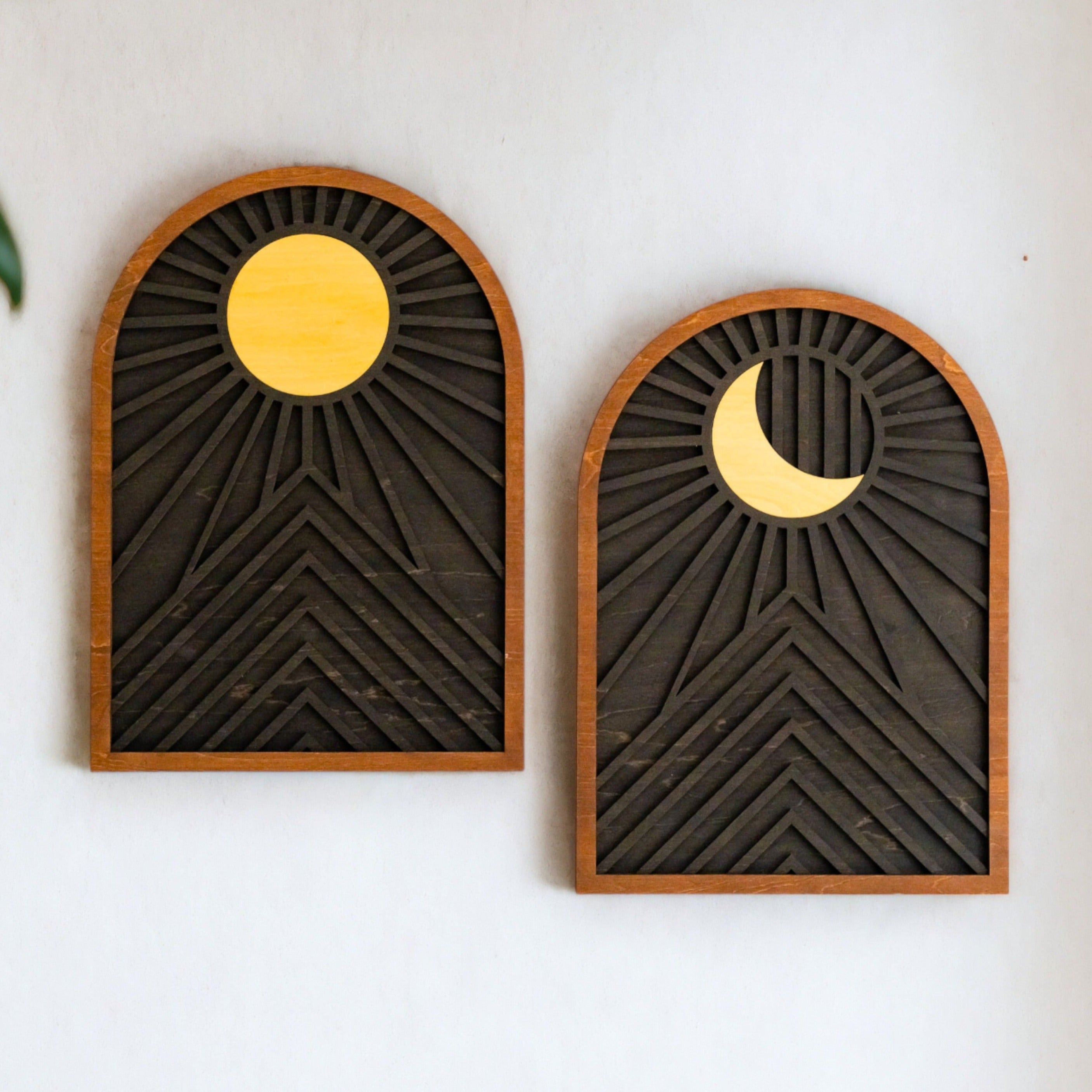 Sun Moon Wall Hanging For Modern Rustic Home Decor