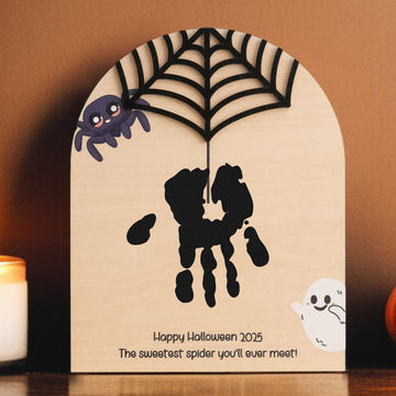 Wooden Halloween Baby Handprint Sign for Keepsake D07