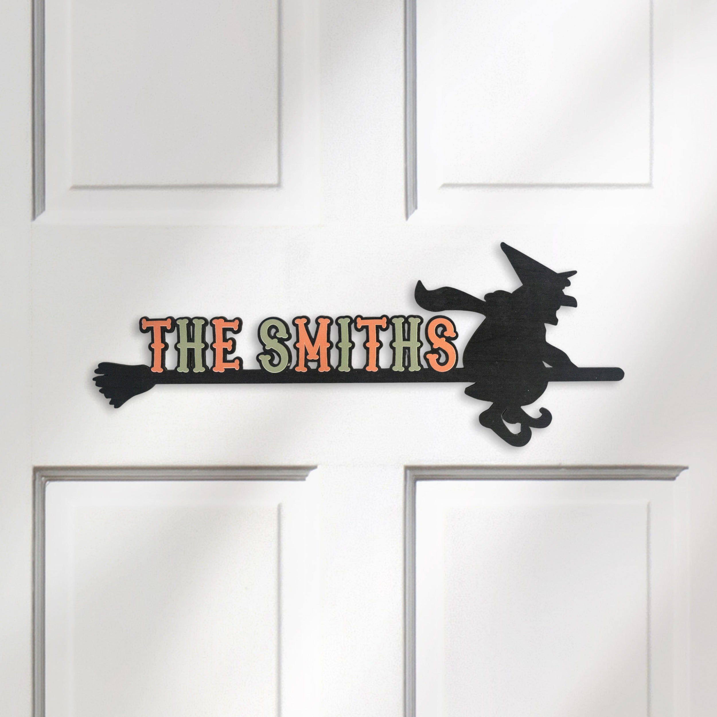 Personalized Witch Halloween Name Sign Wood for Wall Decor Y98