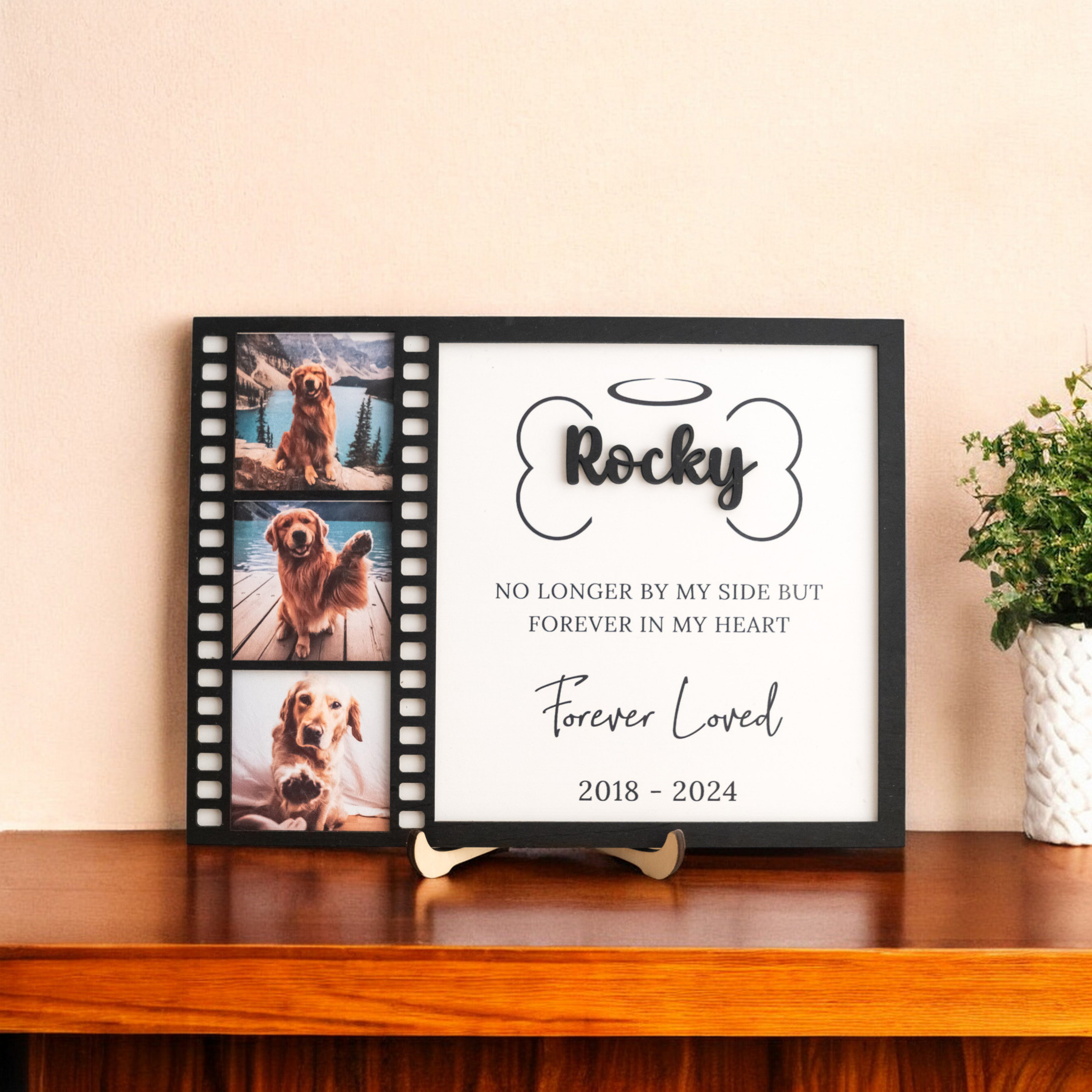 Personalized Pet Memorial Sign Wood Pet Sympathy Gift and Custom Pet Photo Memorial for Dog Memorial Keepsake Y26