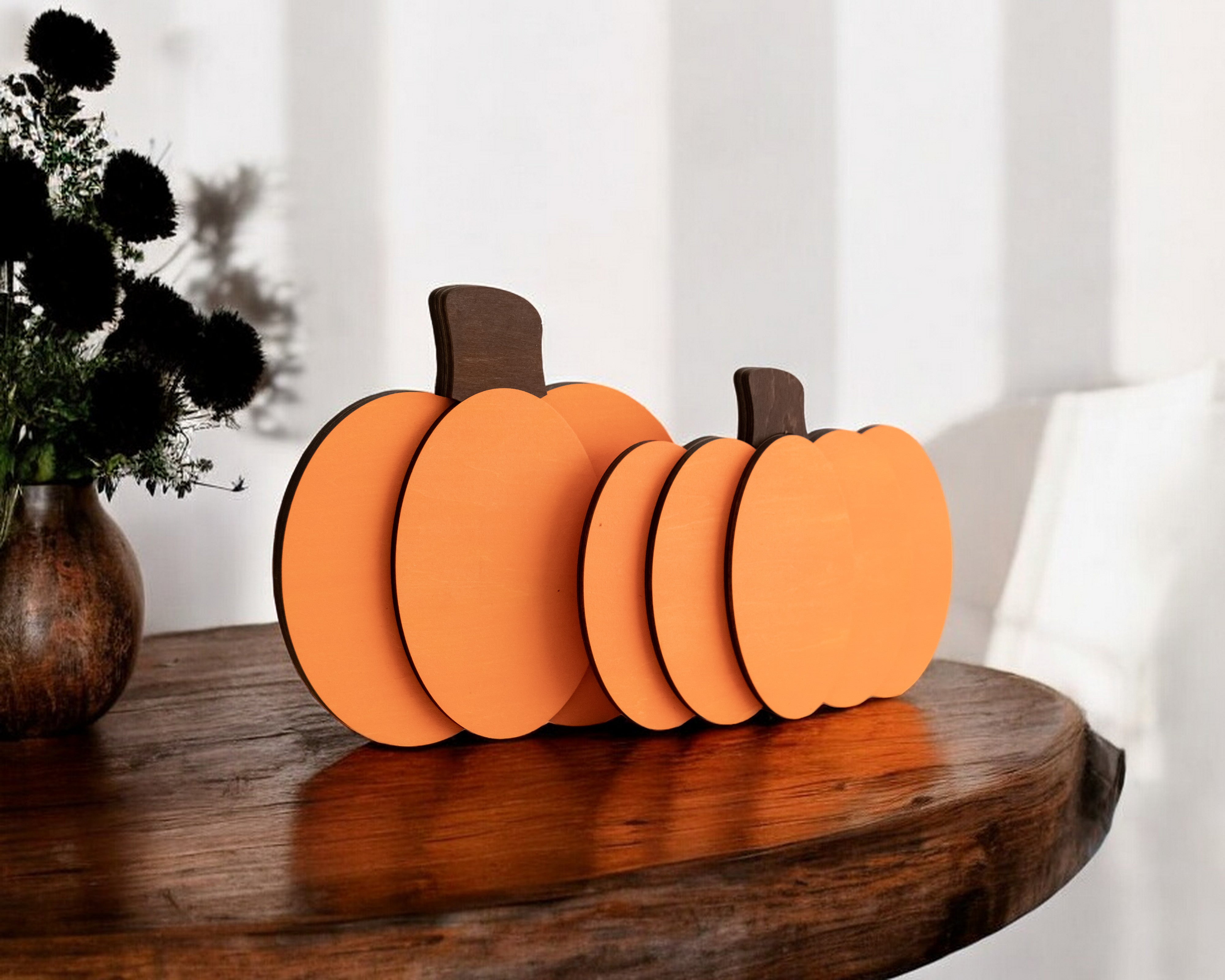 Charming Rustic Wooden Pumpkin for Your Halloween Table