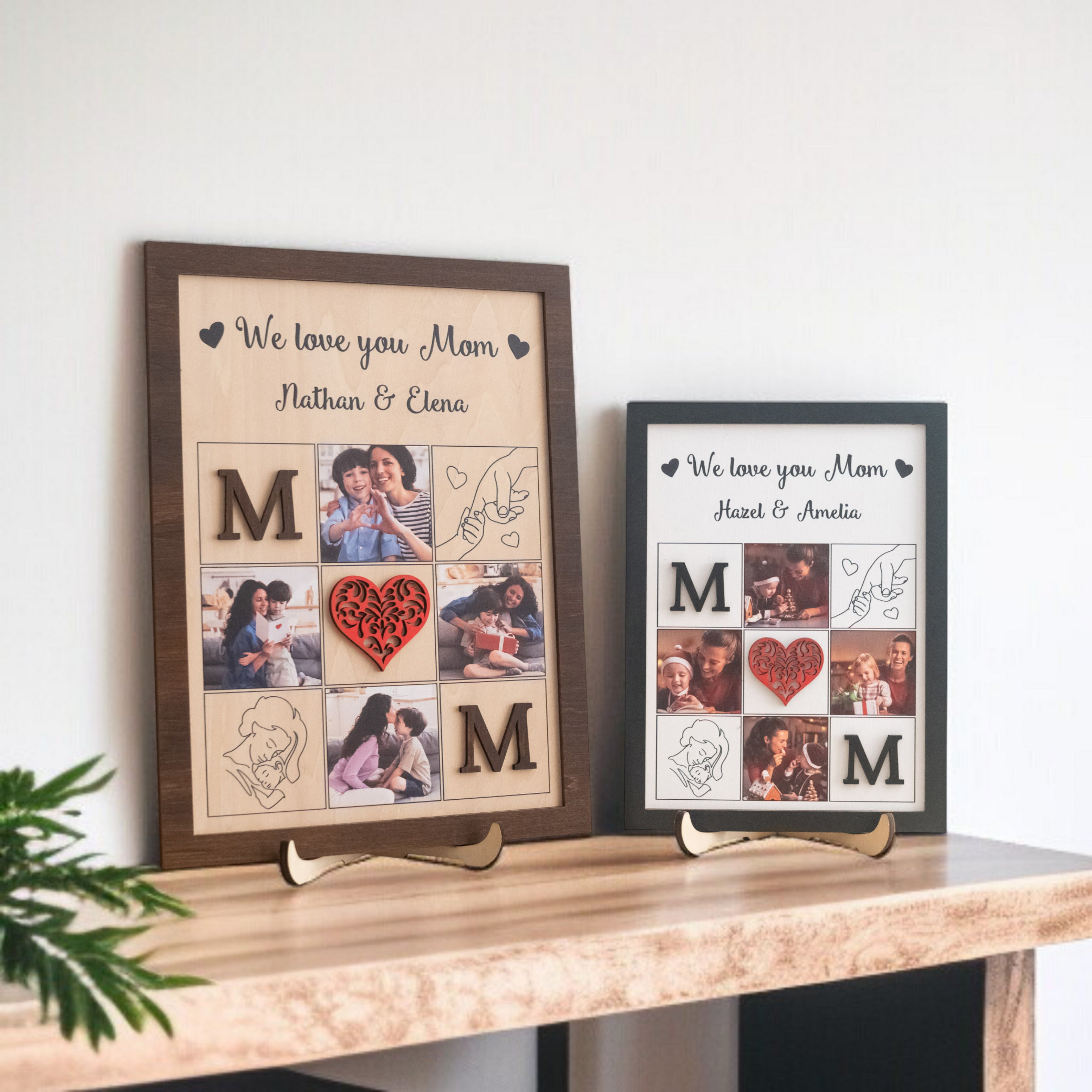 Personalized Wooden Photo Collage for Mom Family Photo Gift and Keepsake Y49