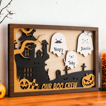Personalized Wooden Halloween Decor for Table Party R31