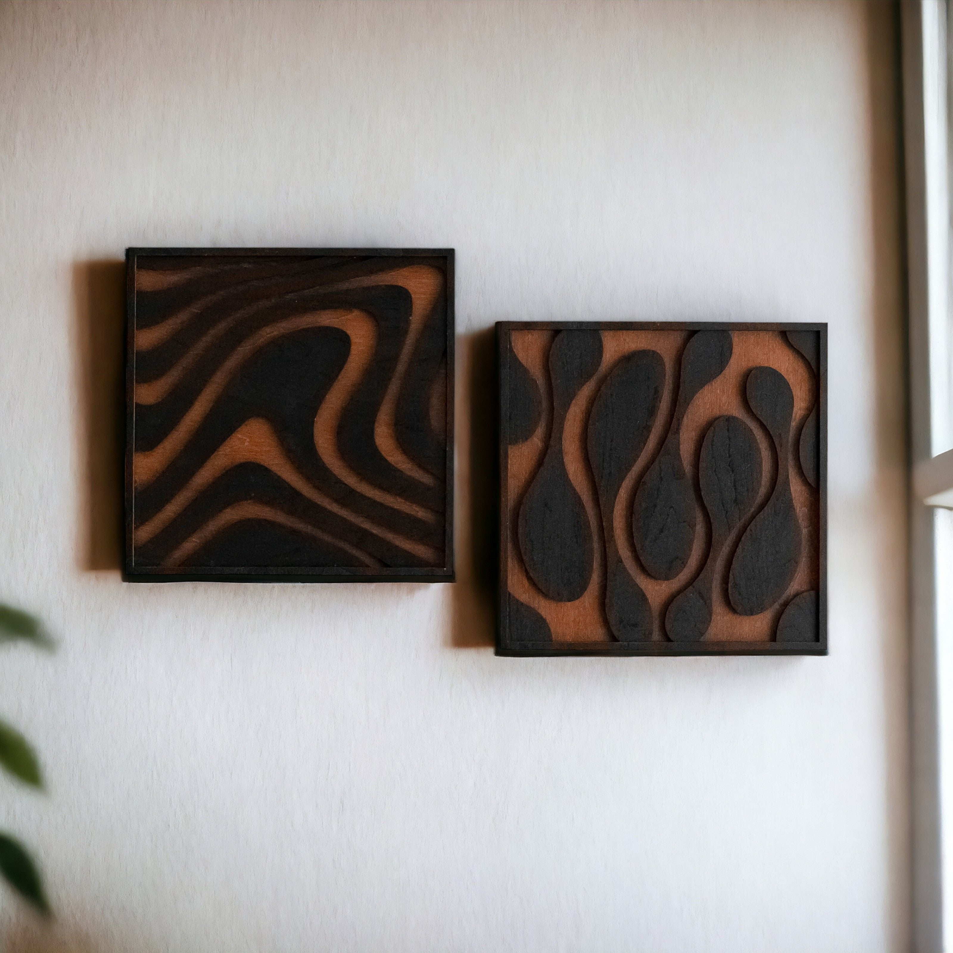 Liquid Fusion Wooden Wall Art for Boho Modern Spaces