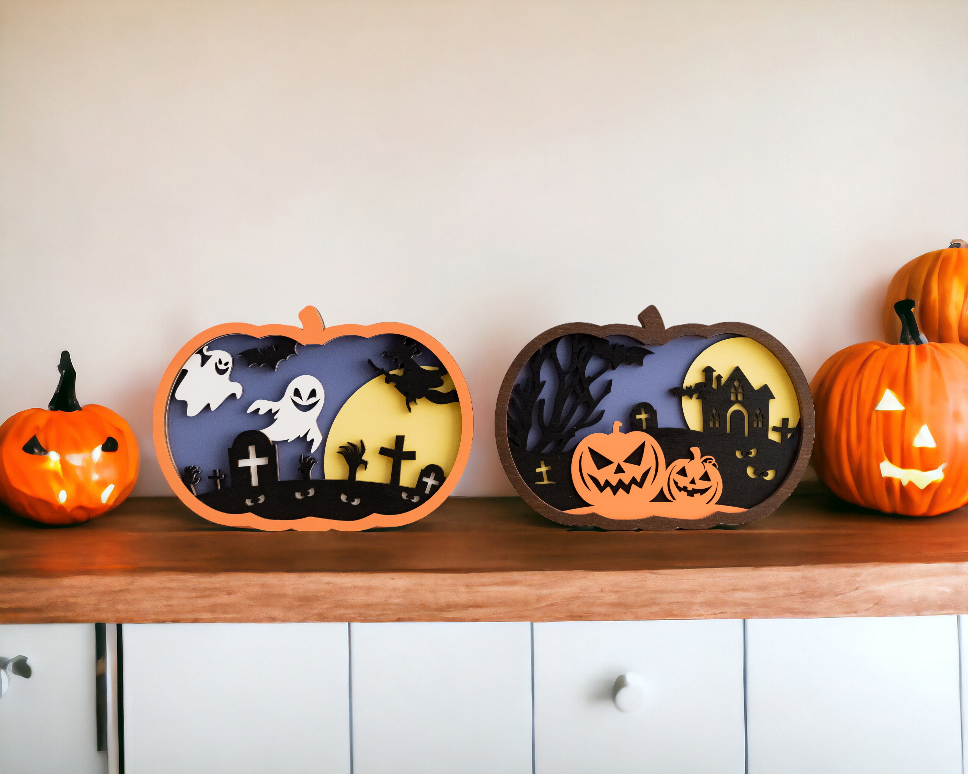 Custom Wooden Pumpkin for Halloween Table Décor