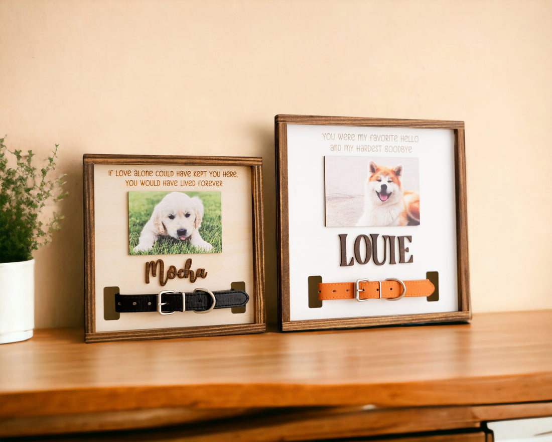 Pet Memorial Photo Sign for Boho & Rustic Home Decor
