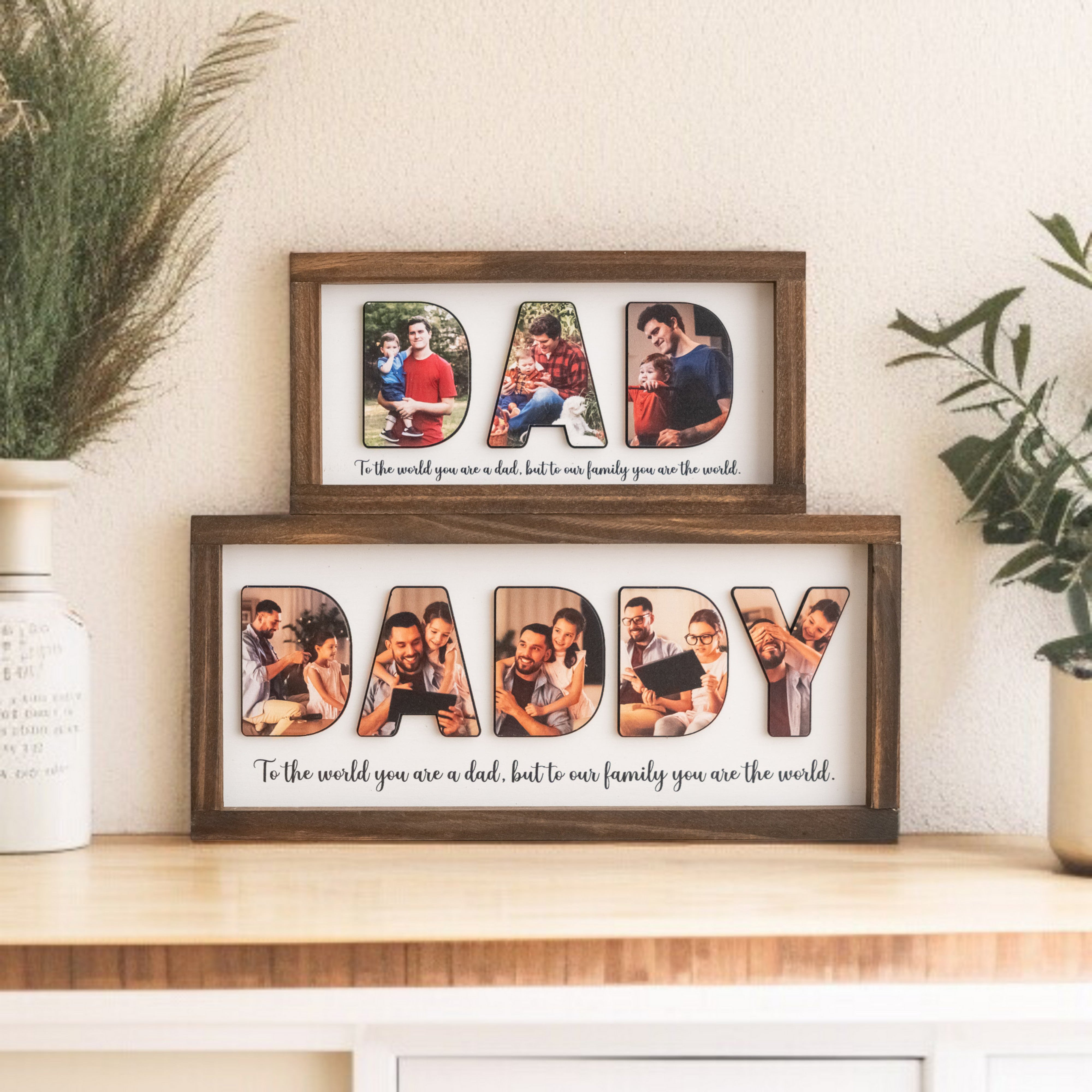 Personalized Photo Dad Wooden Frame for Father’s Day Gift Y77