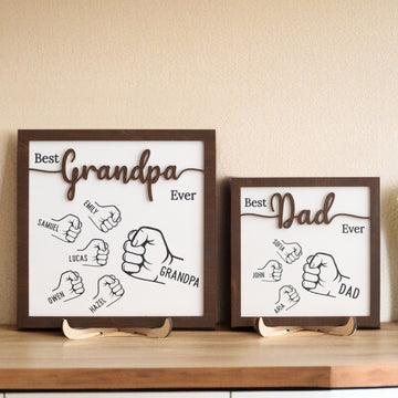 Personalized Wooden Dad Bump Sign for Fathers Day Y74