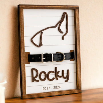 Boho Minimalist Pet Memorial And Framed Dog Ear Illustration