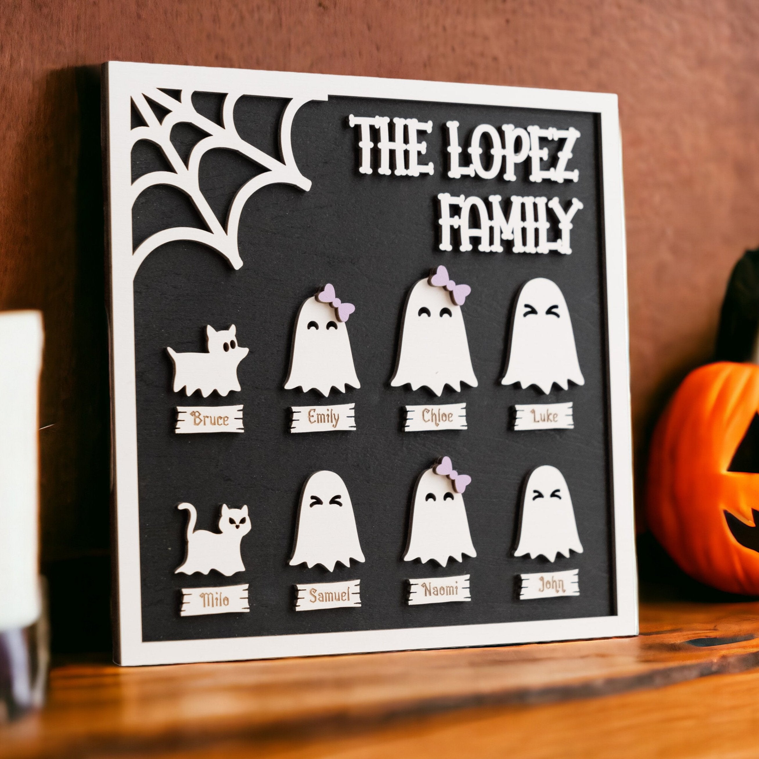 Custom Wooden Halloween Table Decoration for a Spooky Festive Touch