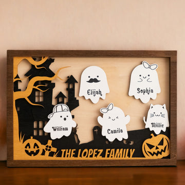 Personalized Wooden Halloween Table Decor for Party R31