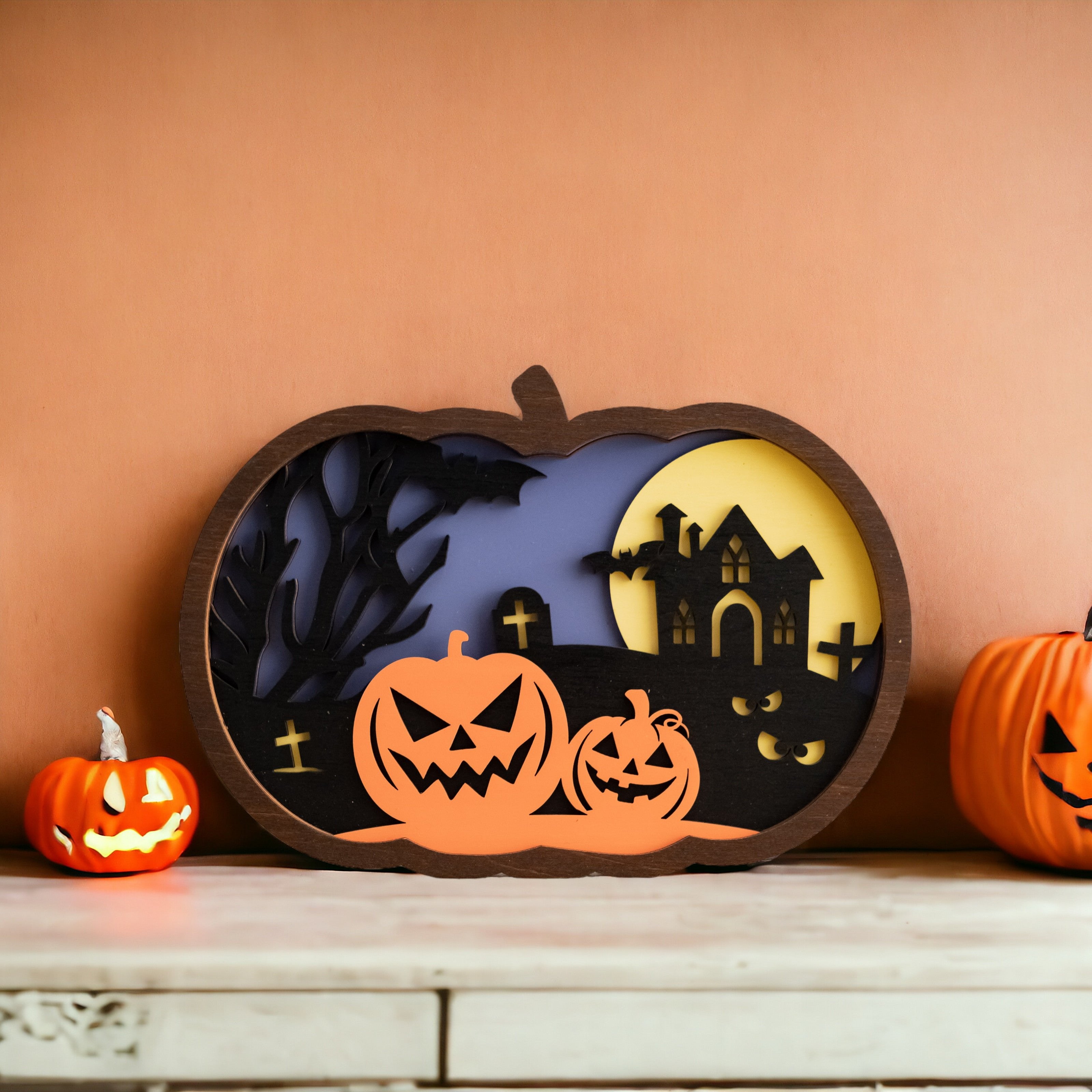 Custom Wooden Pumpkin for Halloween Table Décor