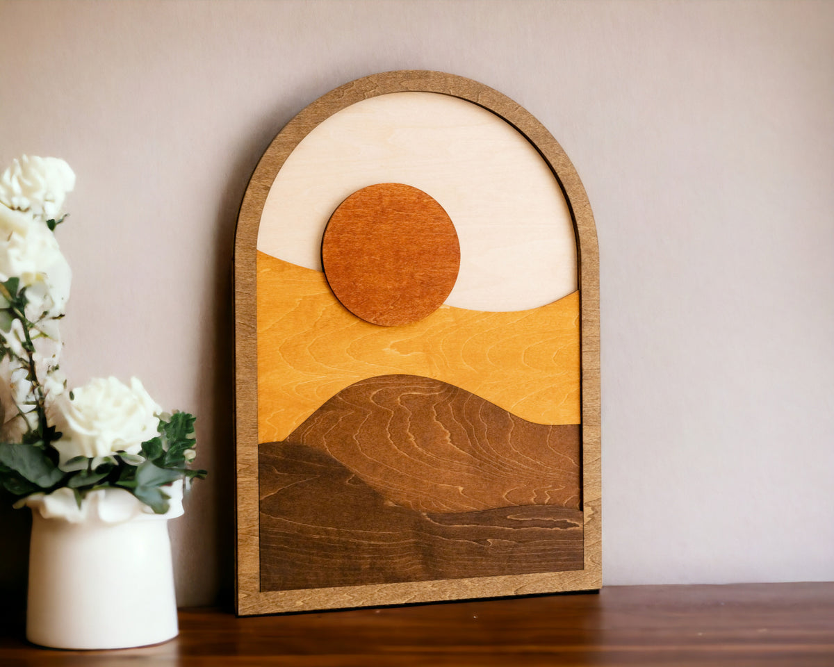 Sun And Moon Wood Wall Art Wood for Boho Wall Art Decor R21