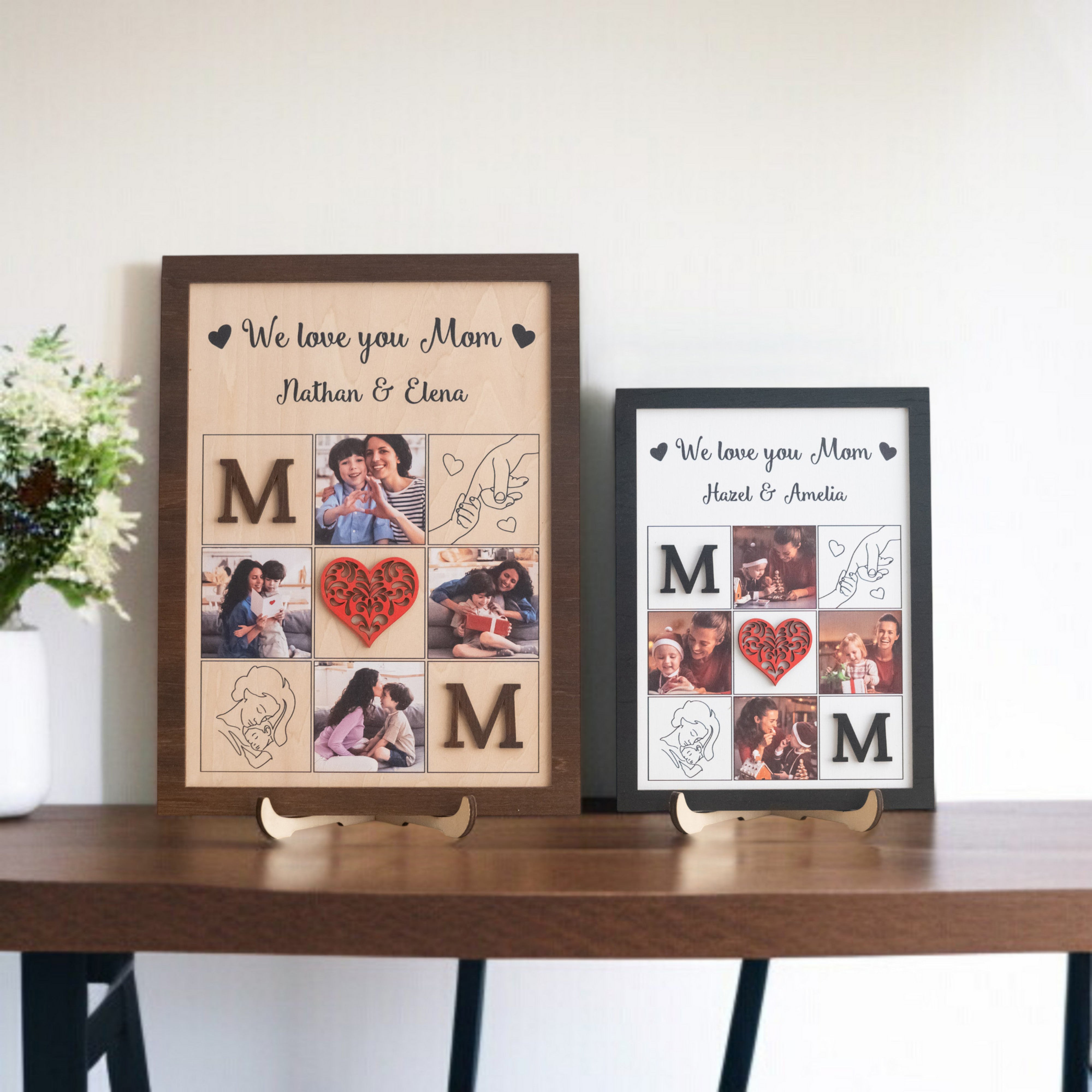 Personalized Wooden Photo Collage for Mom Family Photo Gift and Keepsake Y49