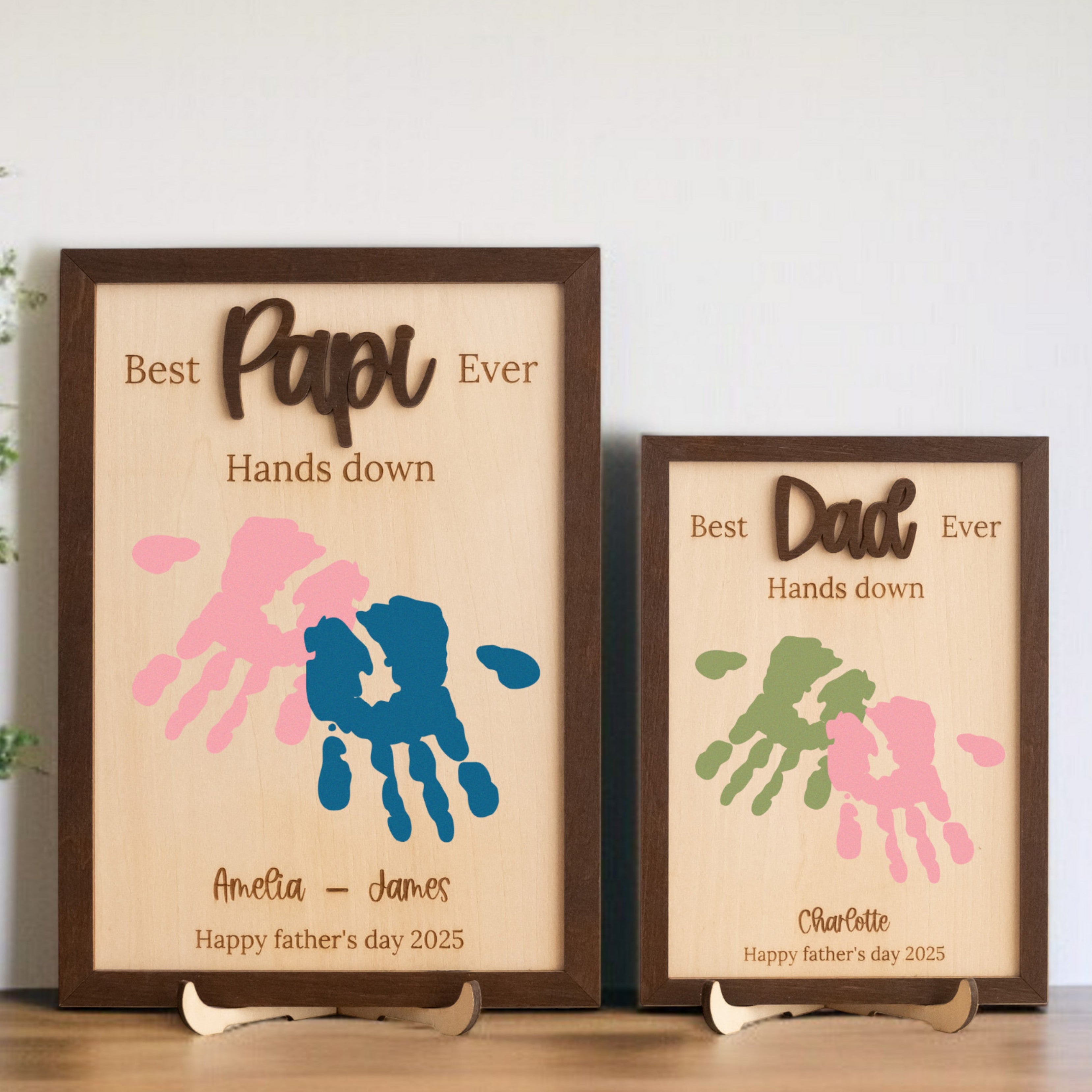 Best Dad Ever Handprint Art for Fathers Day Gift Y75