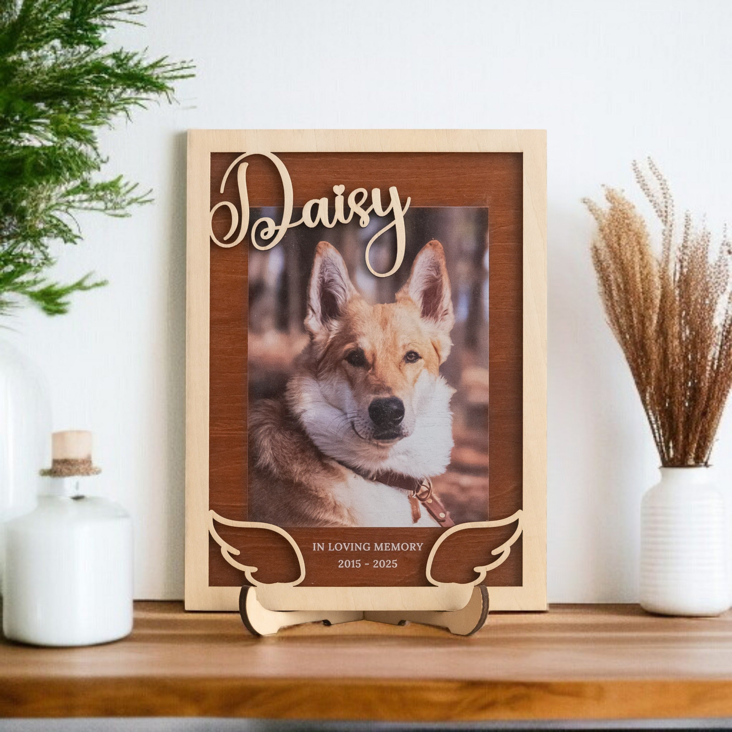 Wooden Pet Memorial Photo Frame for Pet Remembrance Gift D14