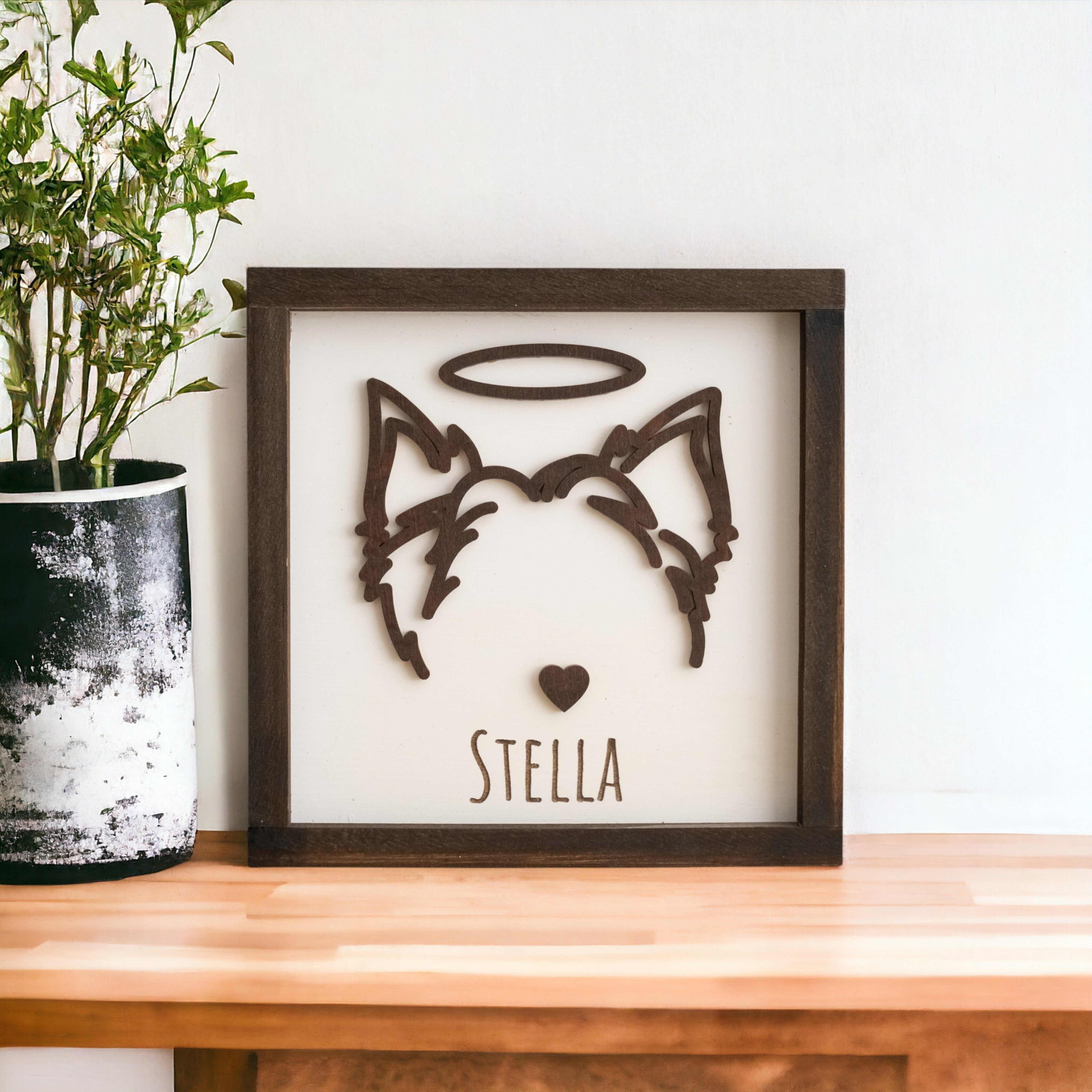 Framed Dog Ear Drawing for Heartfelt Home Decor