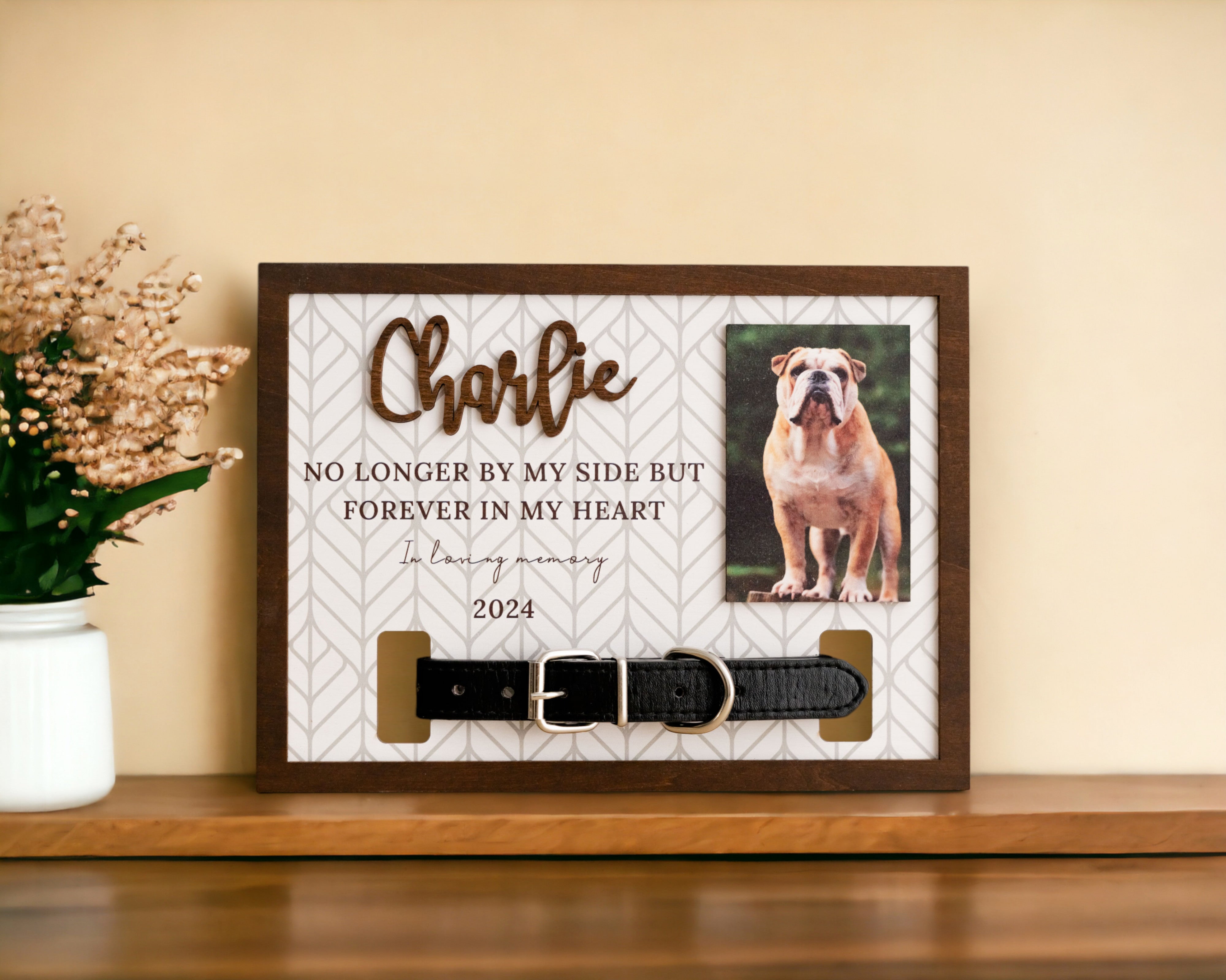 Boho Rustic Pet Memorial Photo Frame for Heartwarming Table Decor R04