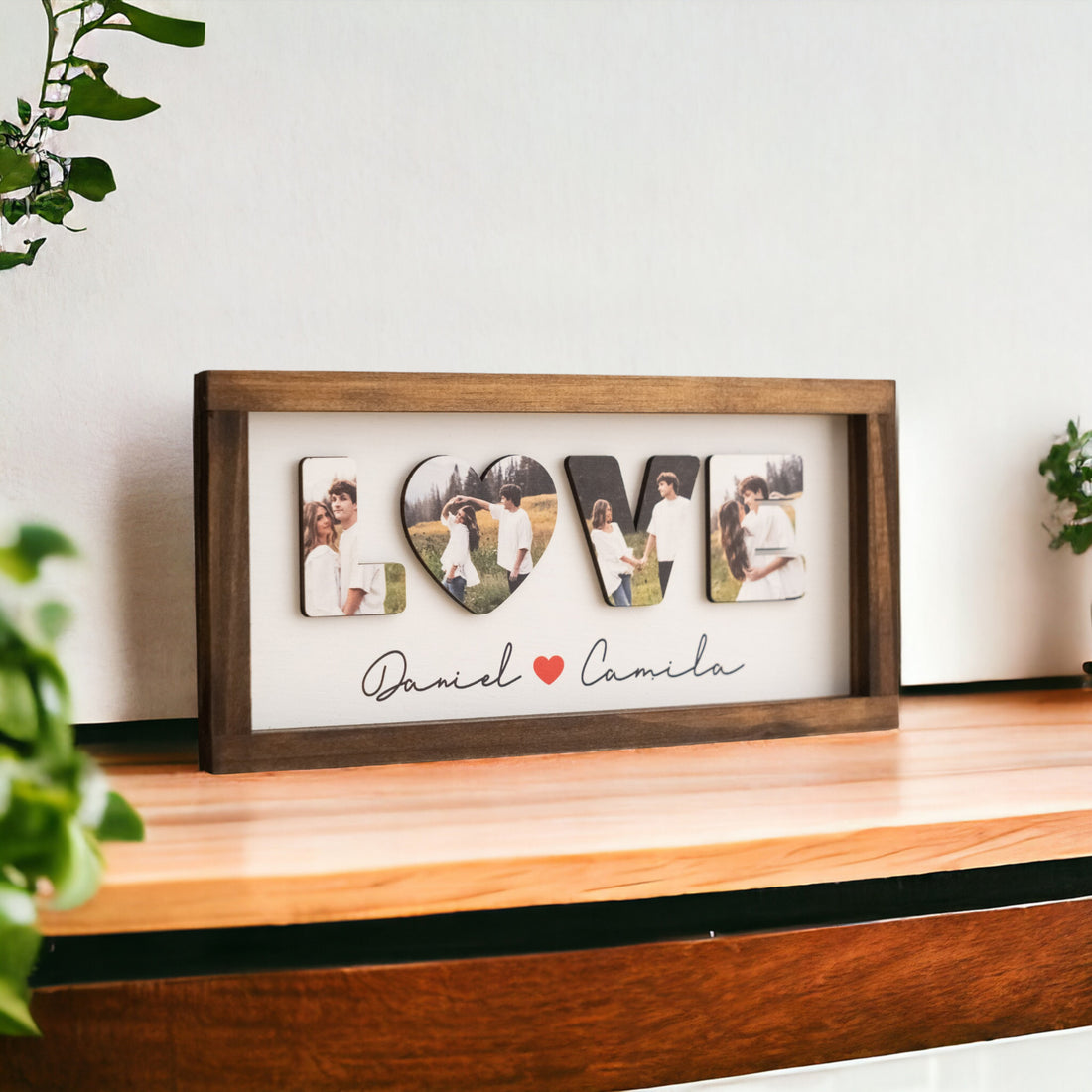 Custom Couple Name Wooden Sign Couple Photo Wall Decor and Rustic Wooden Photo Decor for Wedding Couple Gift Y33