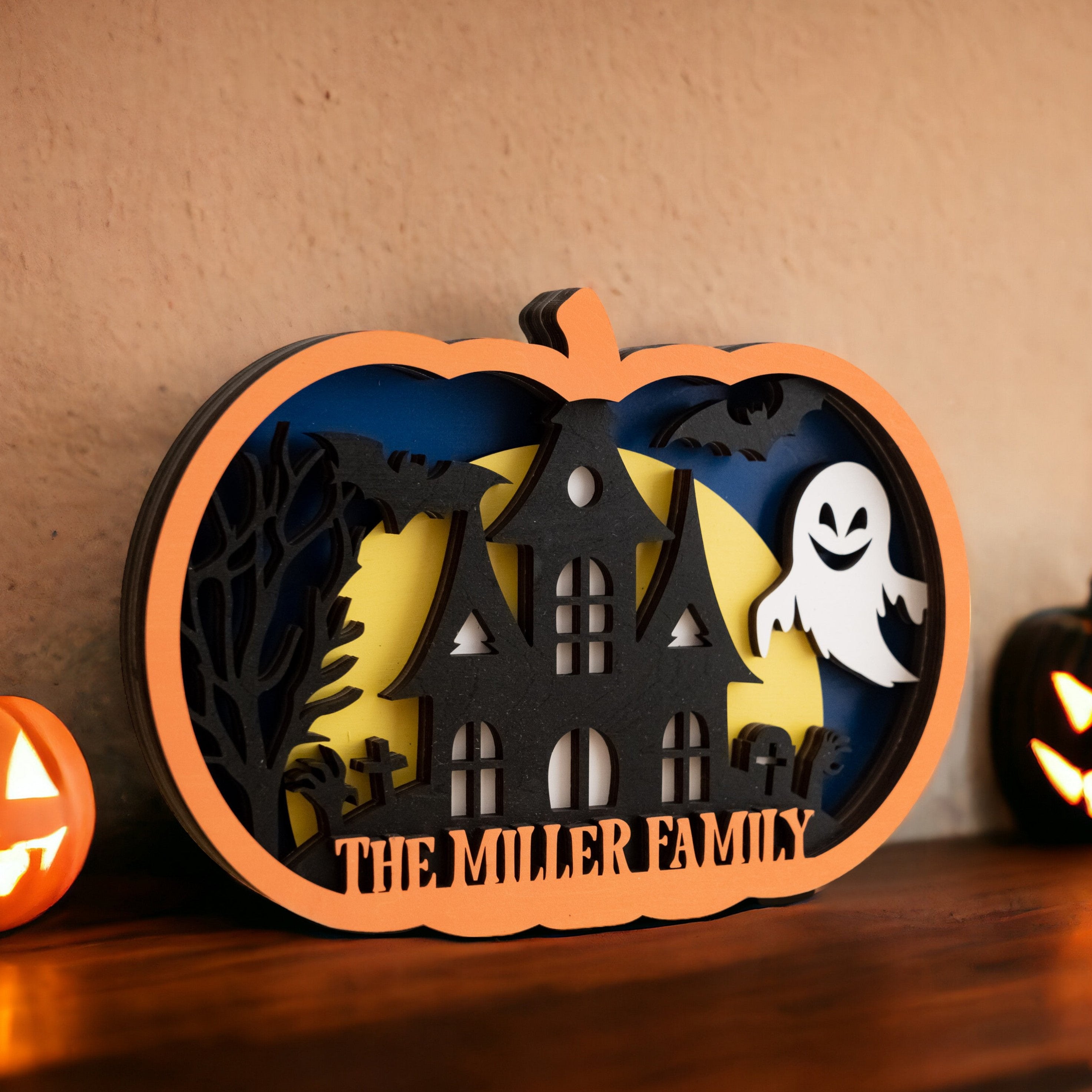 Custom Wooden Pumpkin for Halloween Table Décor