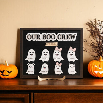 Personalized Halloween Ghost Family Sign for Halloween Decorations Indoor and Ghost Family Sign D09