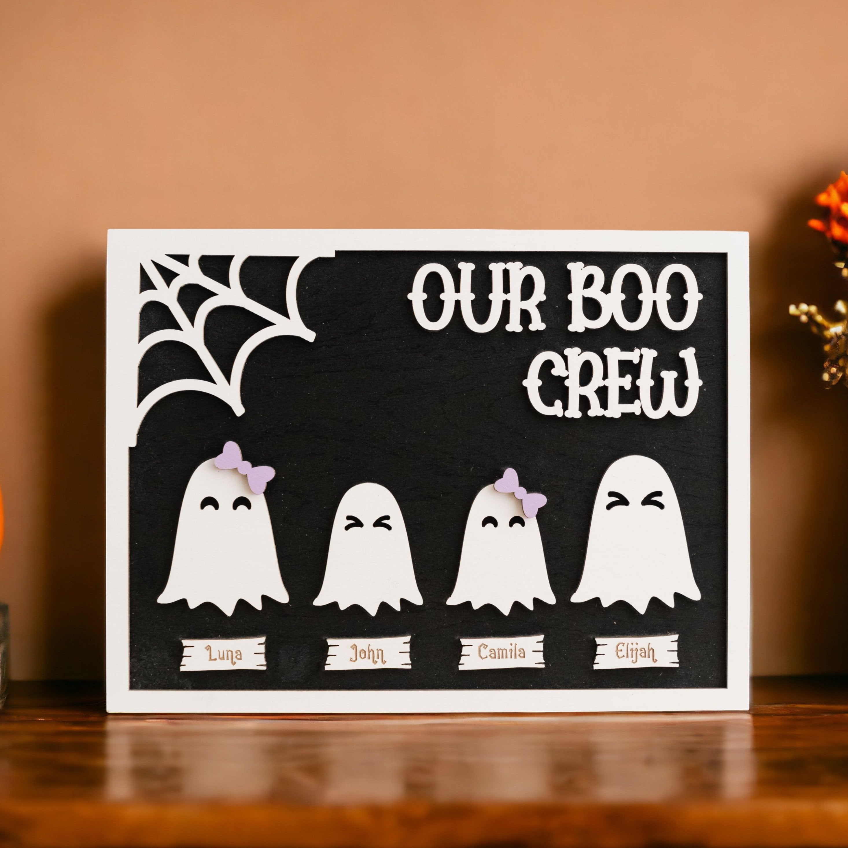 Custom Wooden Halloween Table Decoration for a Spooky Touch