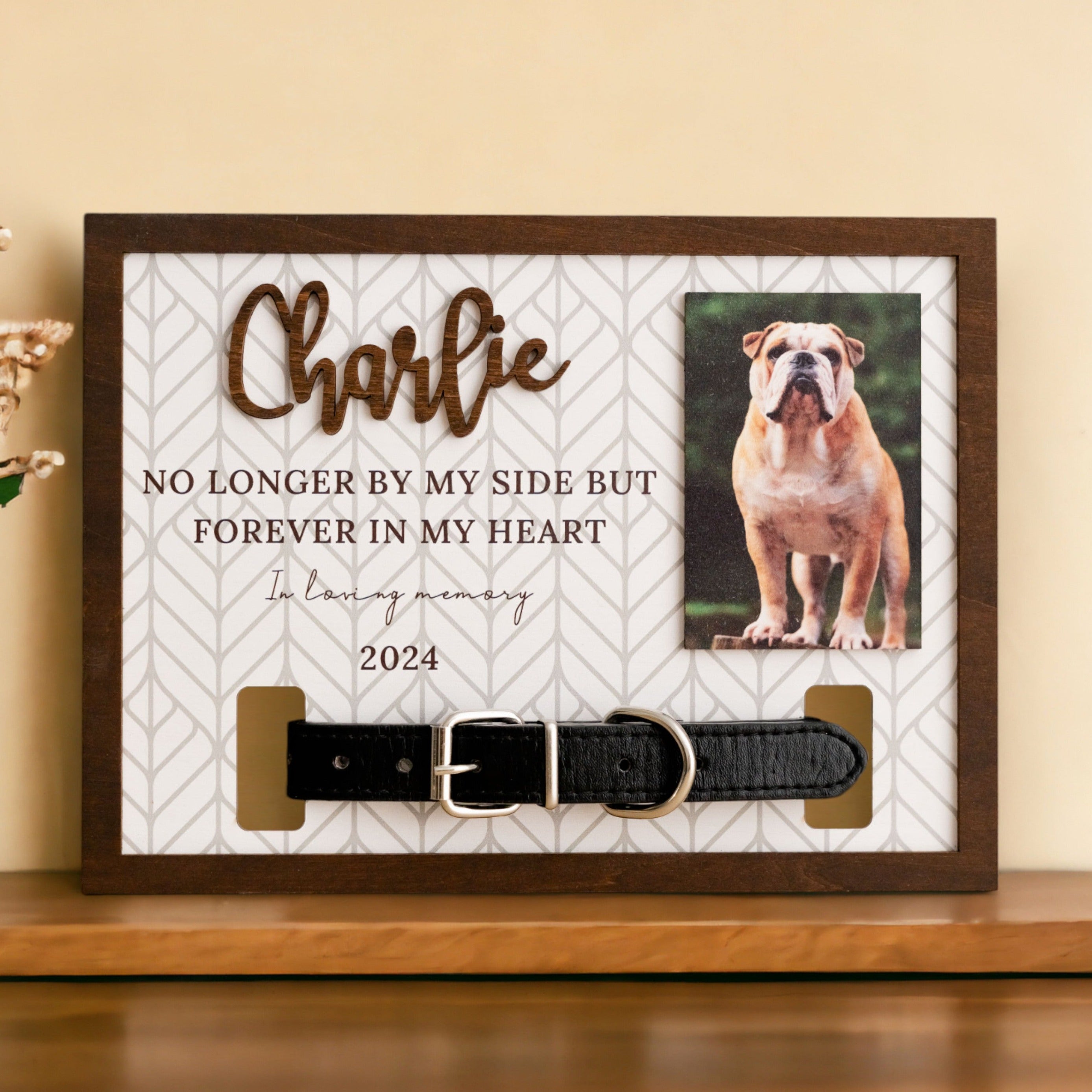 Boho Rustic Pet Memorial Photo Sign Touching Tribute for Home Decor