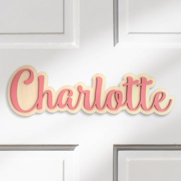 Personalized Kids Room Name Sign Wood for Bedroom Door Decor Y67