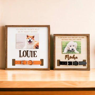 Pet Memorial Photo Sign for Boho & Rustic Home Decor