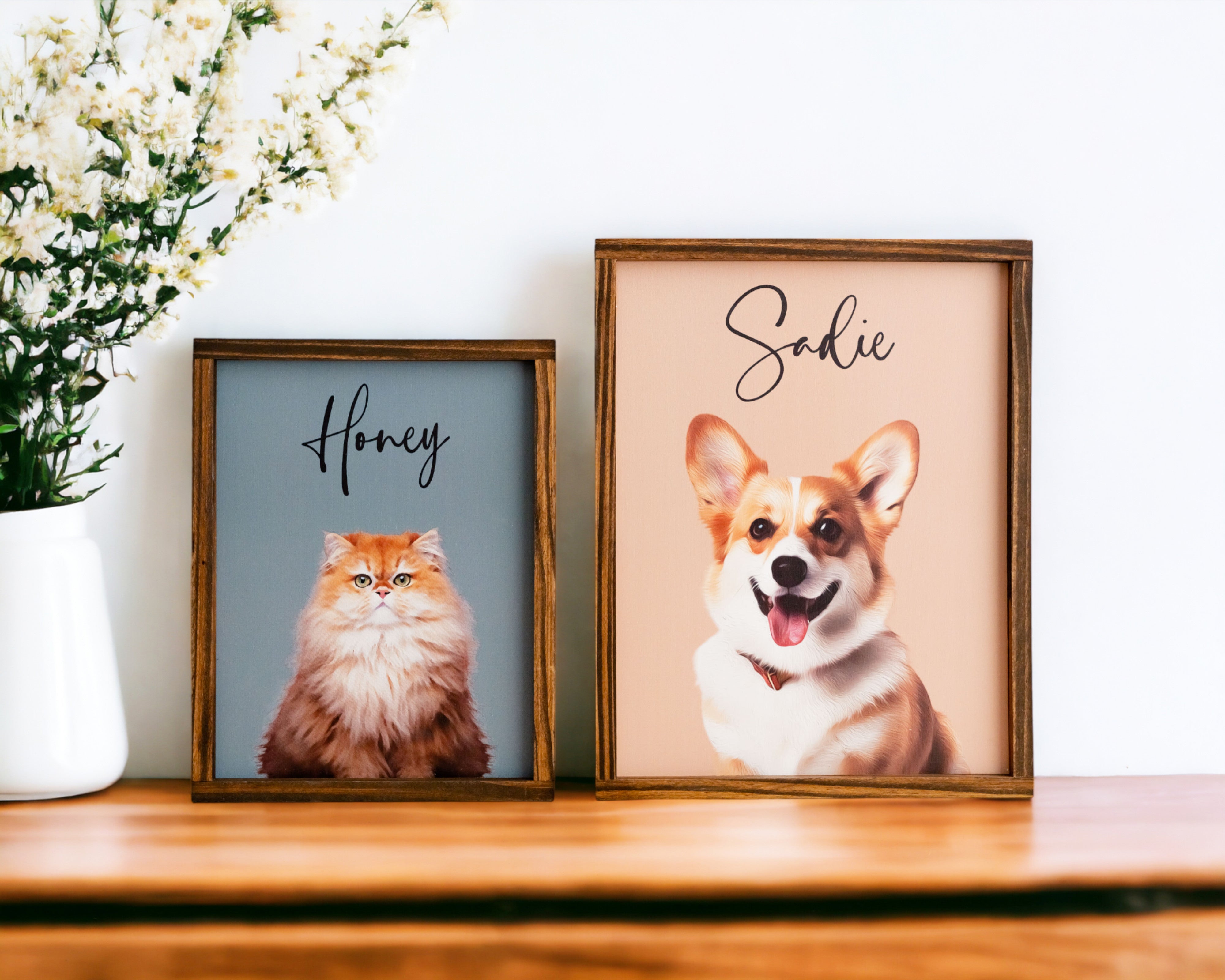 Boho and Modern Pet Memorial Frame For Elegant Tabletop Decor