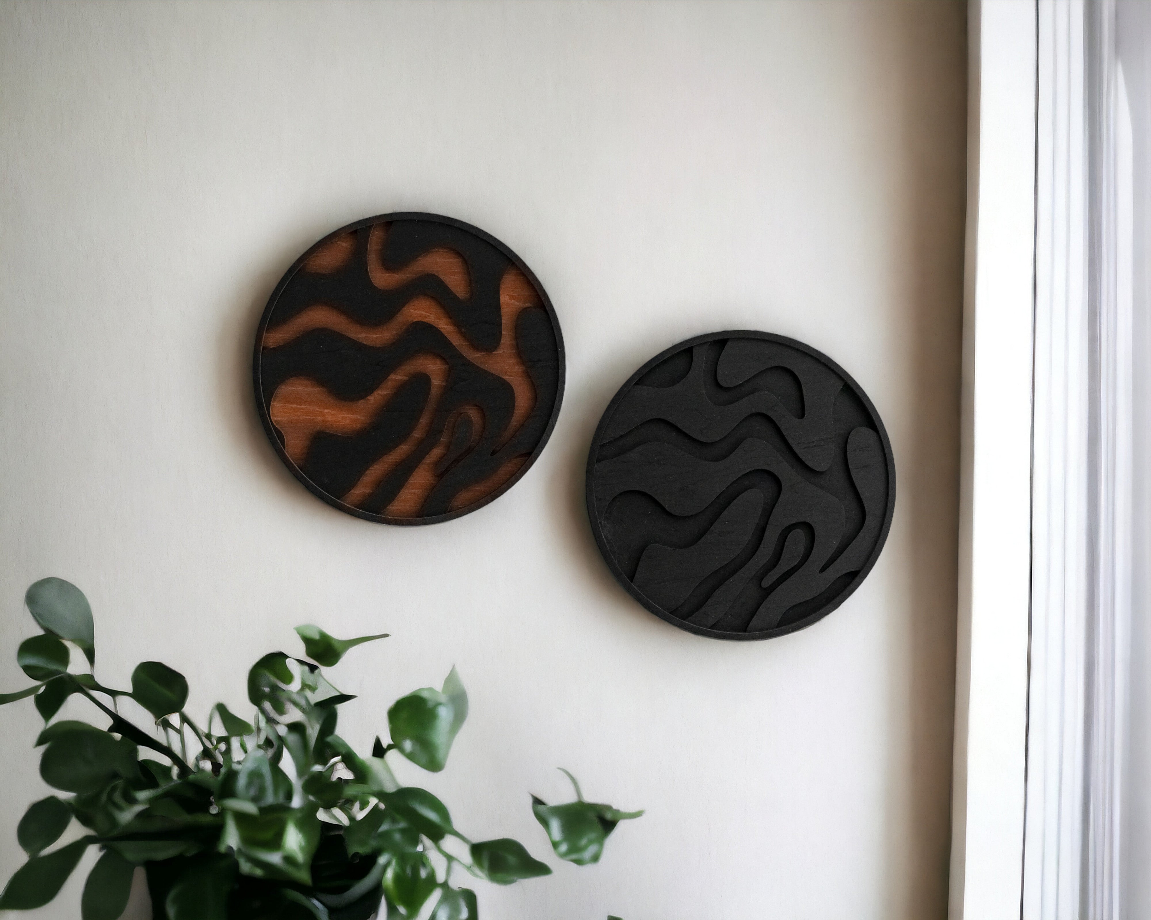 Wooden Liquid Wall Art Wood for Modern Abstract Wall Decor R27